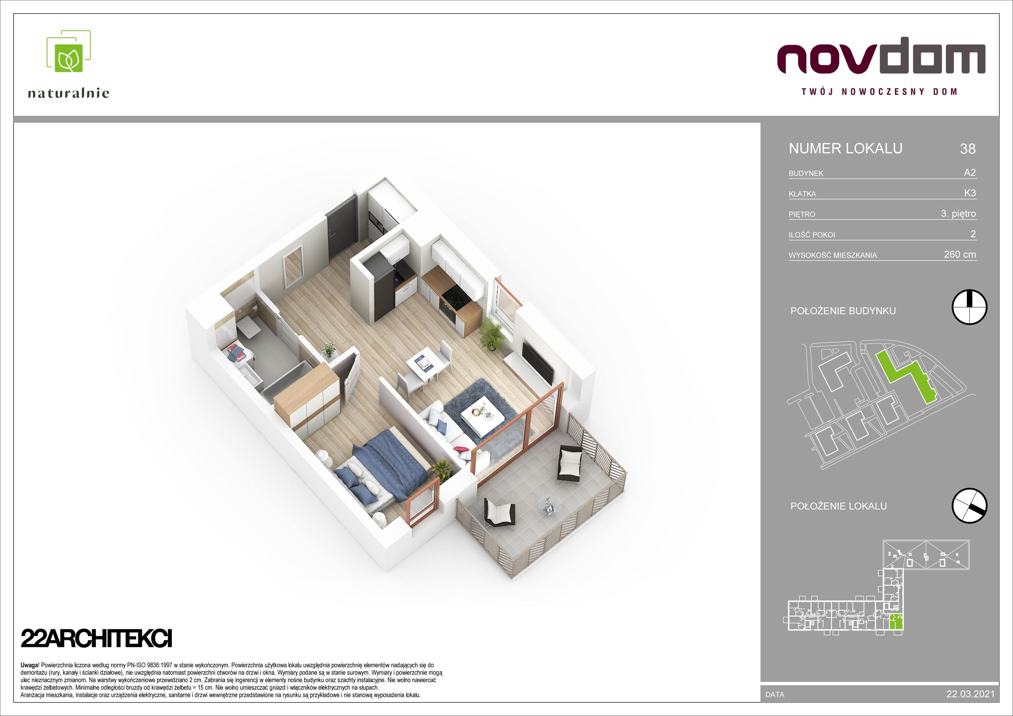 Apartament 38,19 m², piętro 3, oferta nr A2/38, Osiedle Naturalnie, Mława, ul. Nowowiejskiego-idx