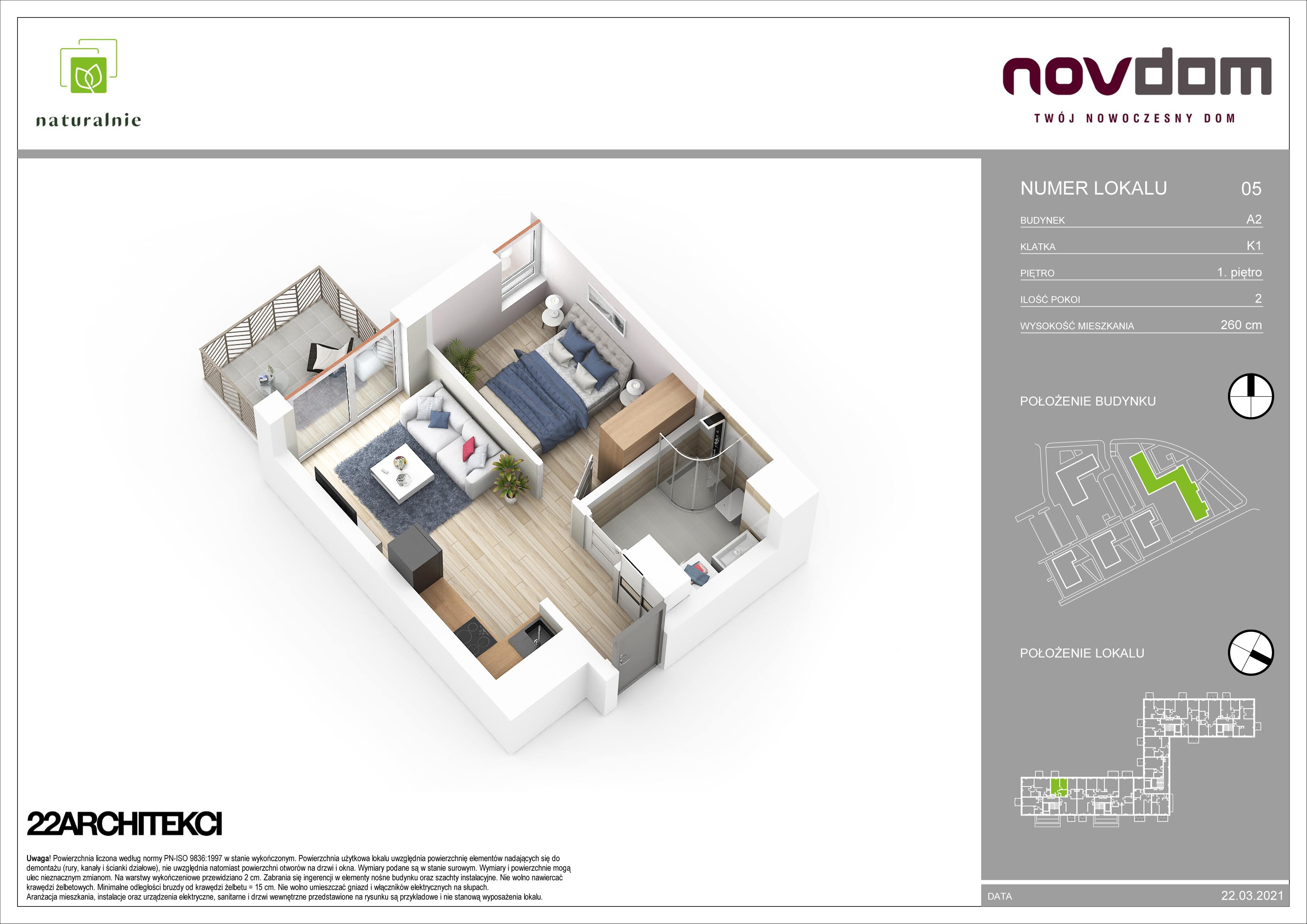 Apartament 32,85 m², piętro 1, oferta nr A2/5, Osiedle Naturalnie, Mława, ul. Nowowiejskiego-idx