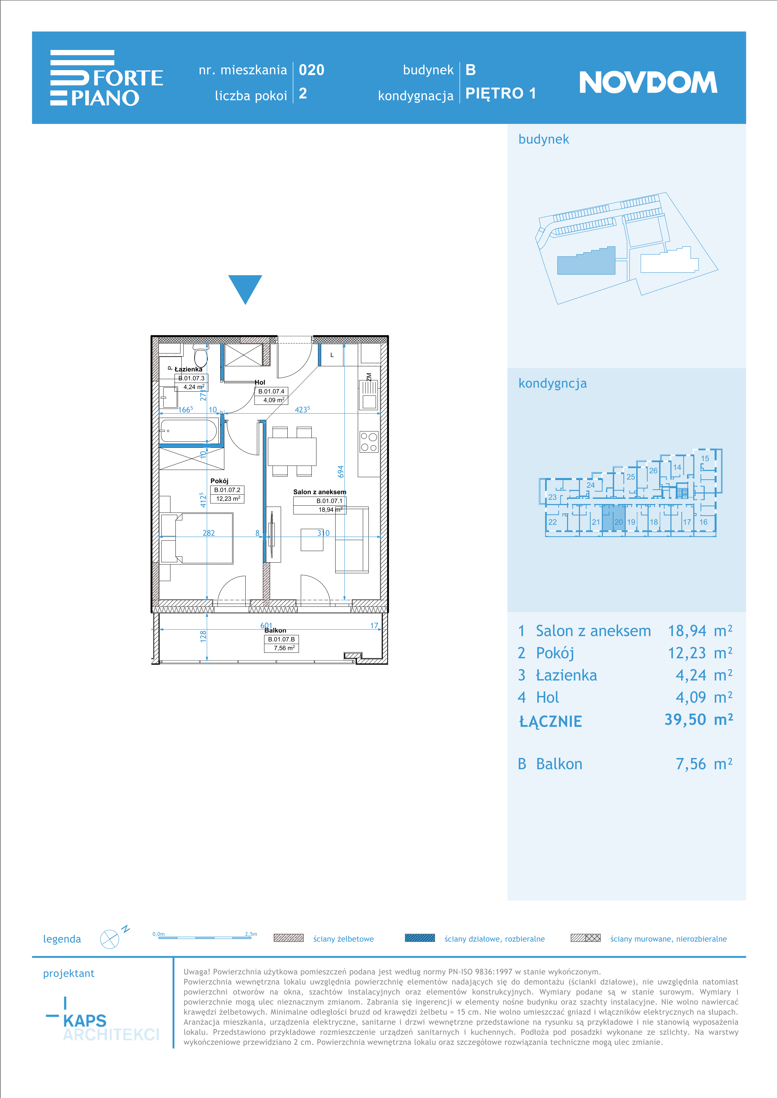 Apartament 39,50 m², piętro 1, oferta nr B/20, Forte Piano, Ostrołęka, ul. Ostrołęckich Harcerzy-idx