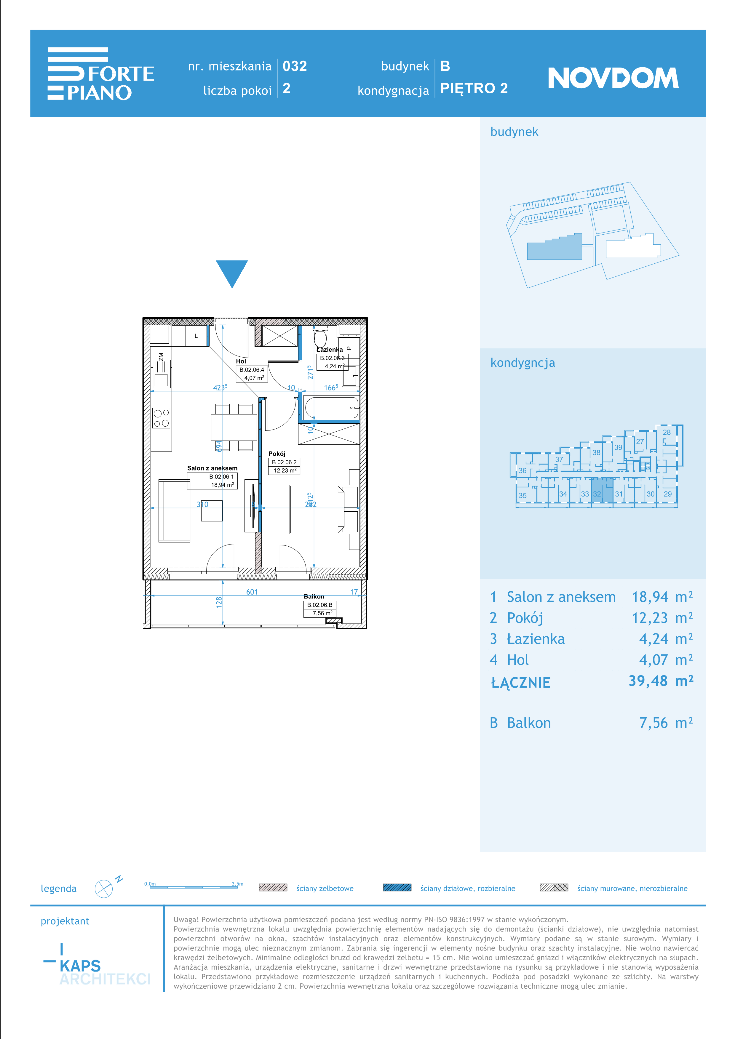 Apartament 39,48 m², piętro 2, oferta nr B/32, Forte Piano, Ostrołęka, ul. Ostrołęckich Harcerzy-idx