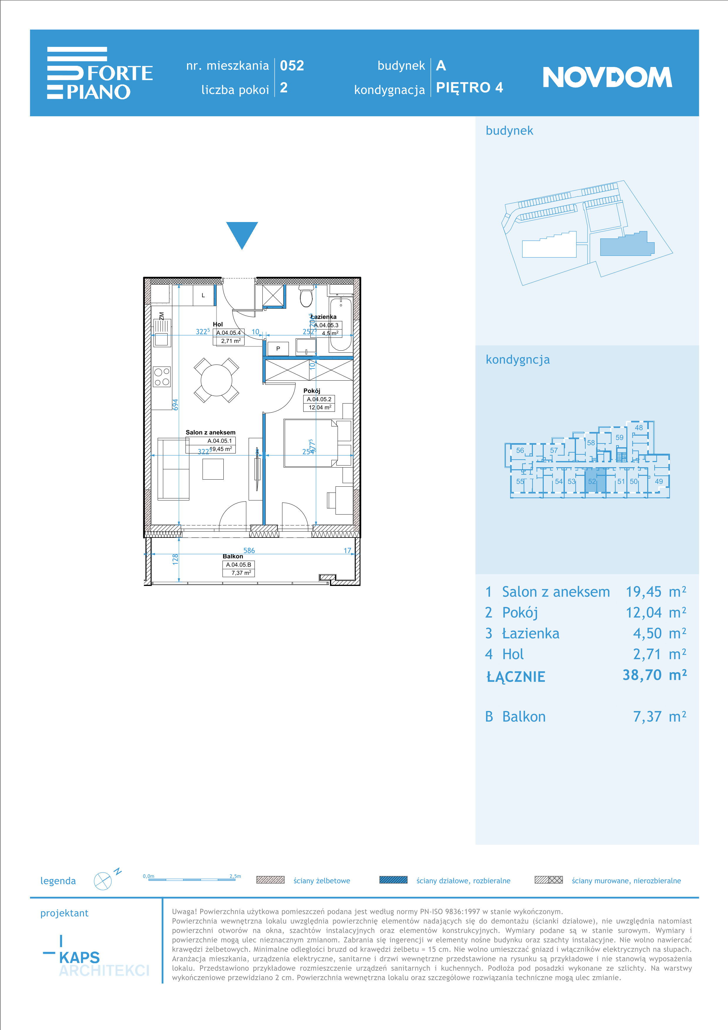 Apartament 38,70 m², piętro 4, oferta nr A/52, Forte Piano, Ostrołęka, ul. Ostrołęckich Harcerzy-idx