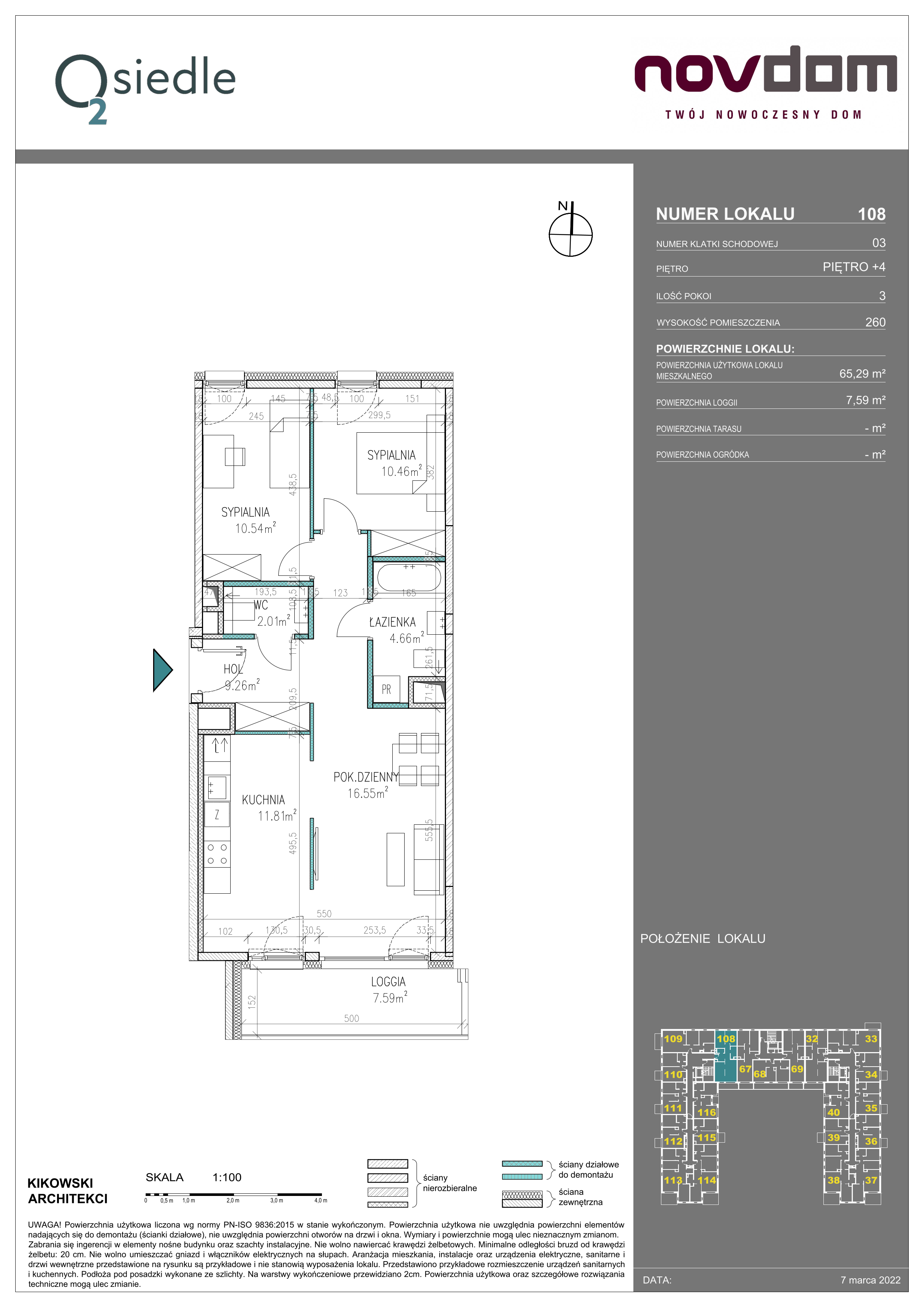 Apartament 65,29 m², piętro 4, oferta nr B/108, Osiedle O2, Płońsk, ul. Klonowa-idx