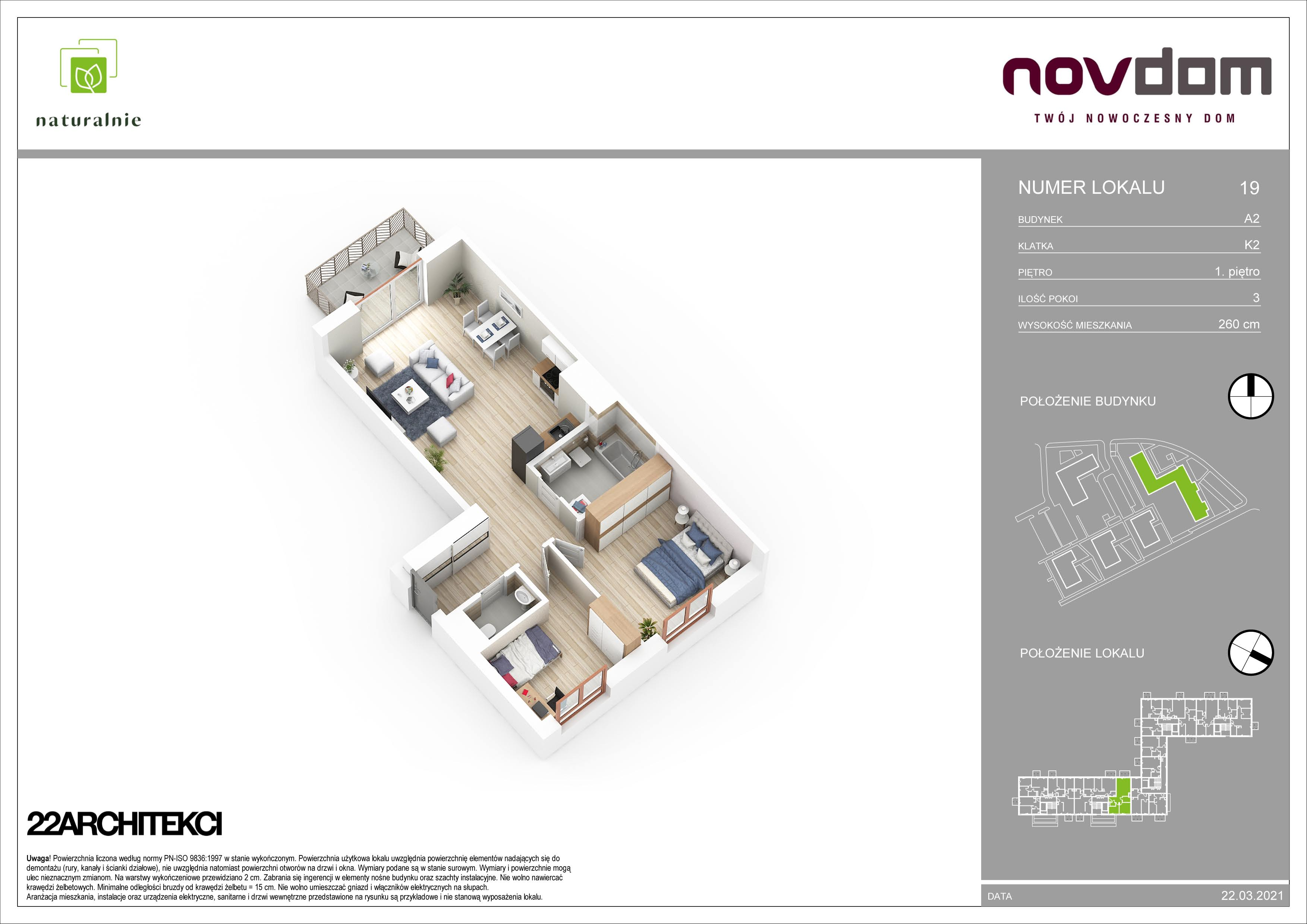 Apartament 71,66 m², piętro 1, oferta nr A2/19, Osiedle Naturalnie, Mława, ul. Nowowiejskiego-idx