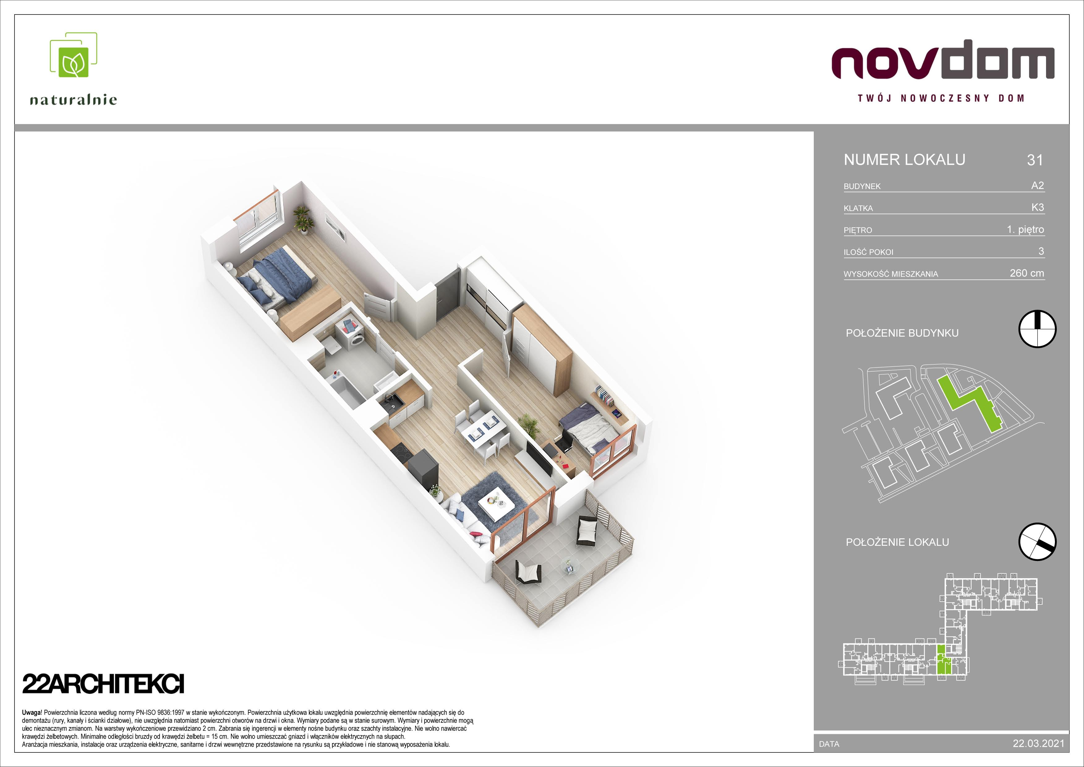 Apartament 55,98 m², piętro 1, oferta nr A2/31, Osiedle Naturalnie, Mława, ul. Nowowiejskiego-idx