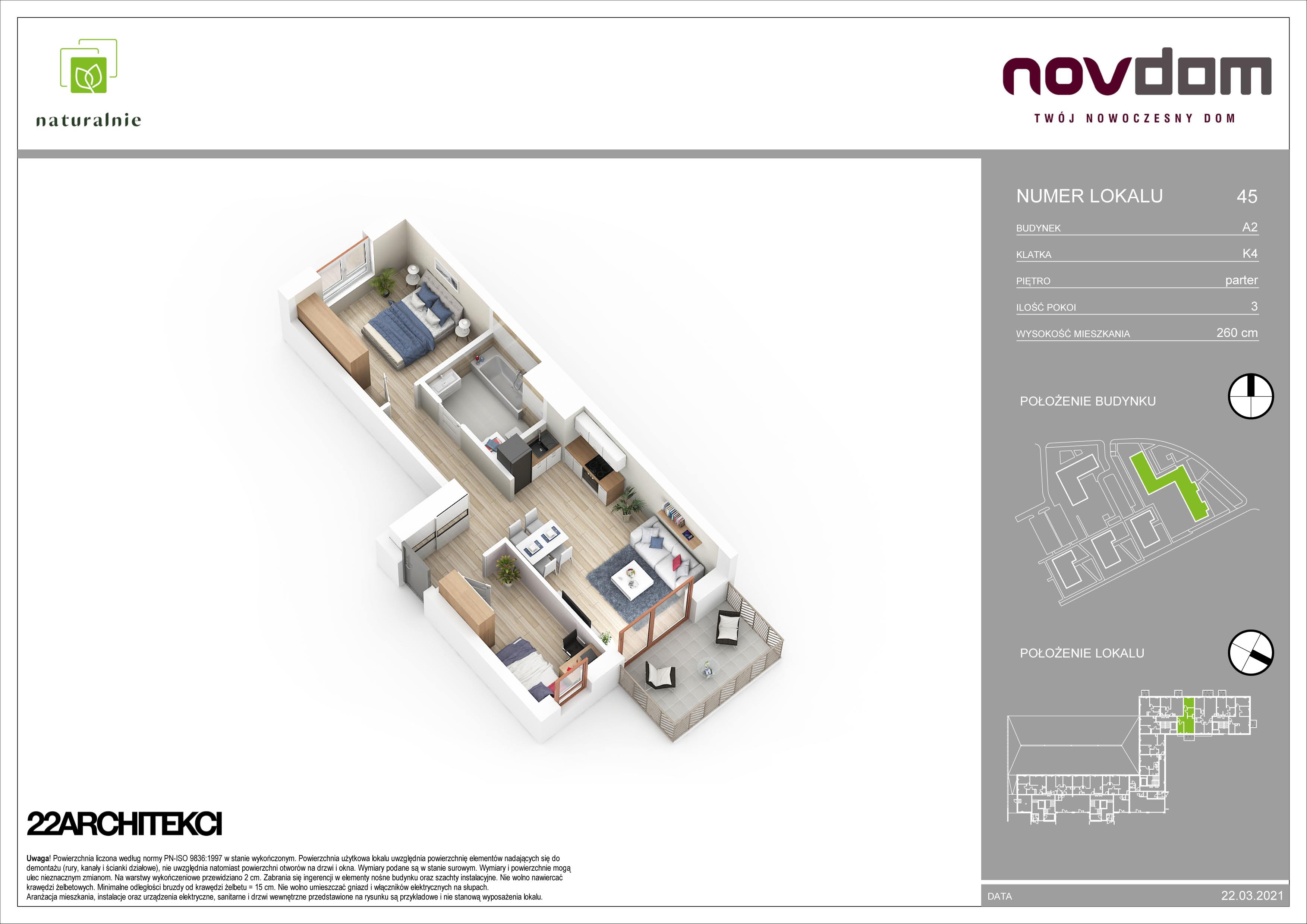 Apartament 55,38 m², parter, oferta nr A2/45, Osiedle Naturalnie, Mława, ul. Nowowiejskiego-idx