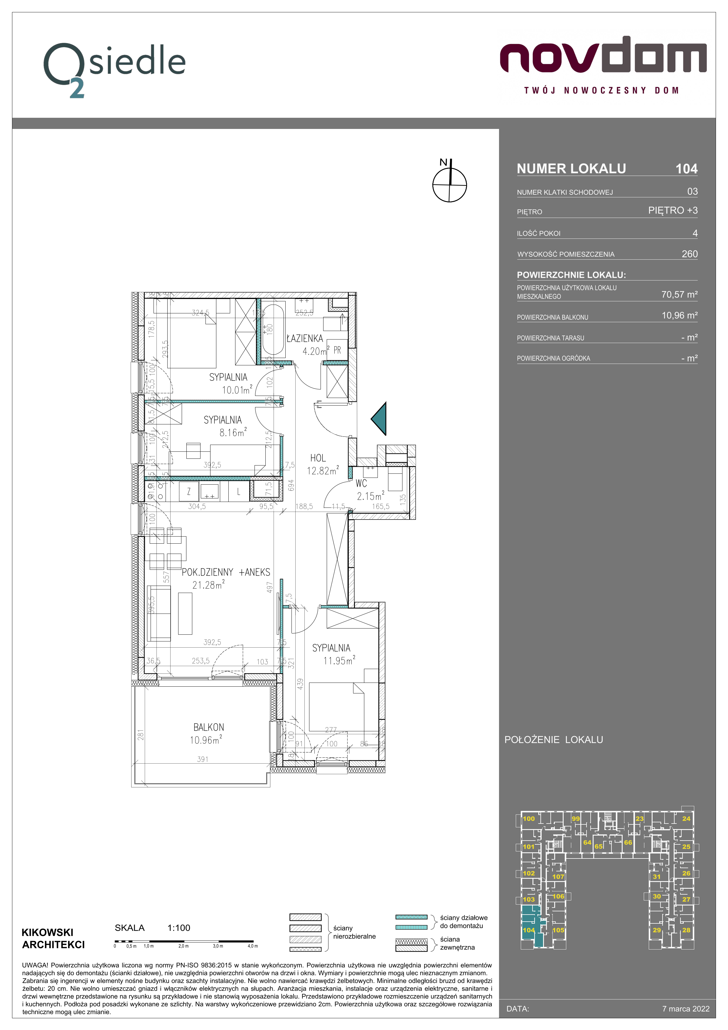 Apartament 70,57 m², piętro 3, oferta nr B/104, Osiedle O2, Płońsk, ul. Klonowa-idx