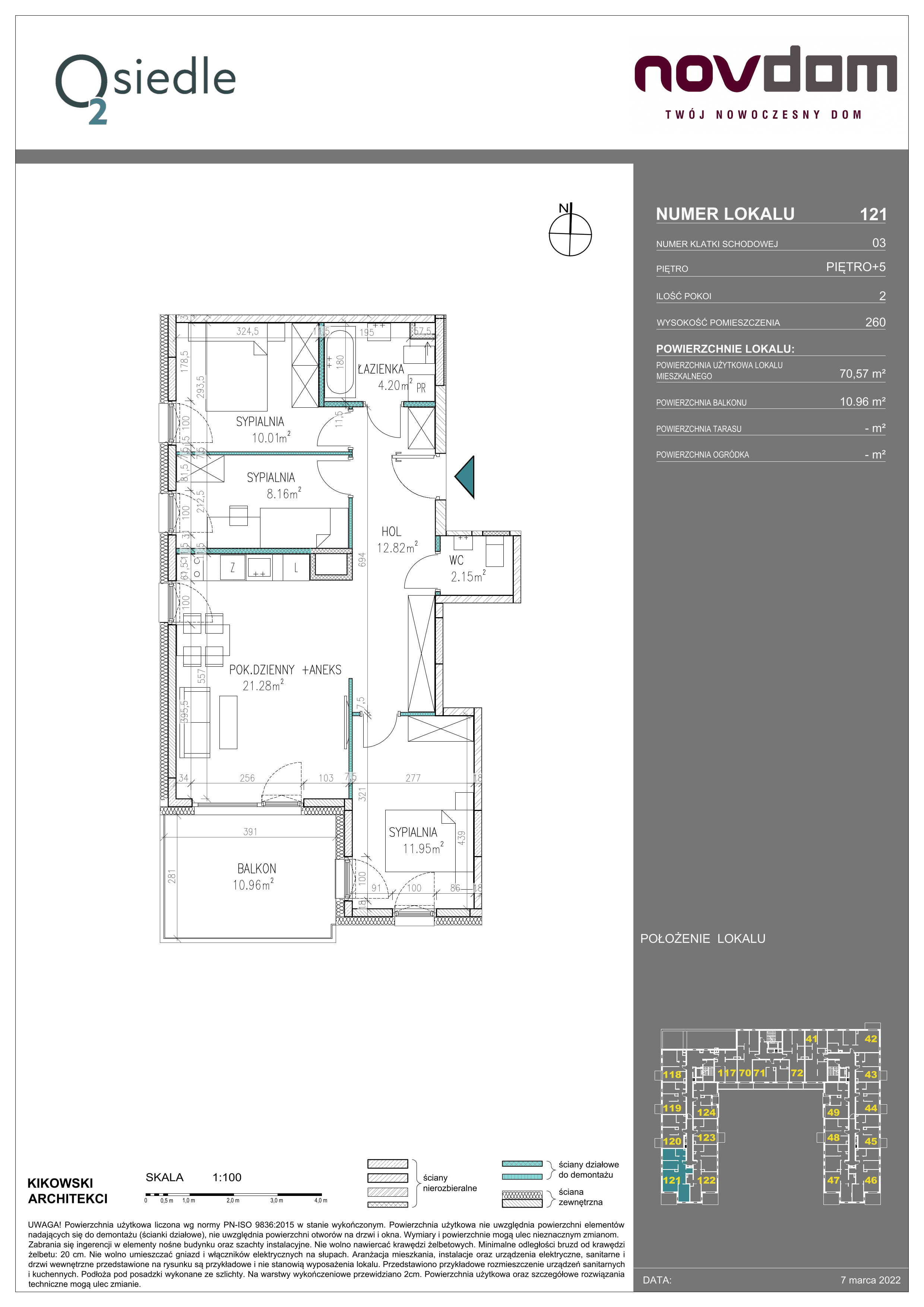 Apartament 70,57 m², piętro 5, oferta nr B/121, Osiedle O2, Płońsk, ul. Klonowa-idx