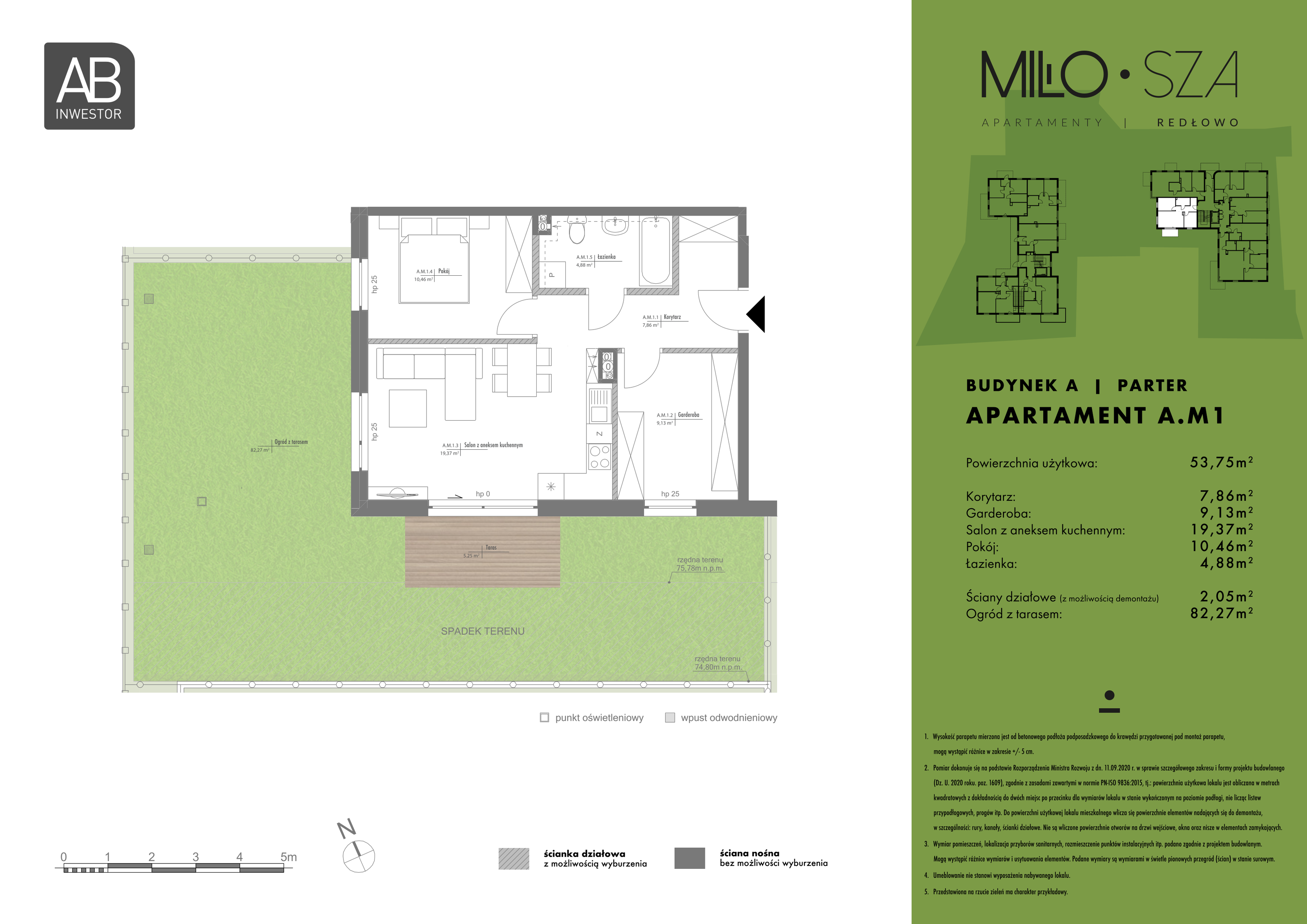 Mieszkanie 53,75 m², parter, oferta nr A1, MiłoSza, Gdynia, Redłowo, ul. Czesława Miłosza-idx