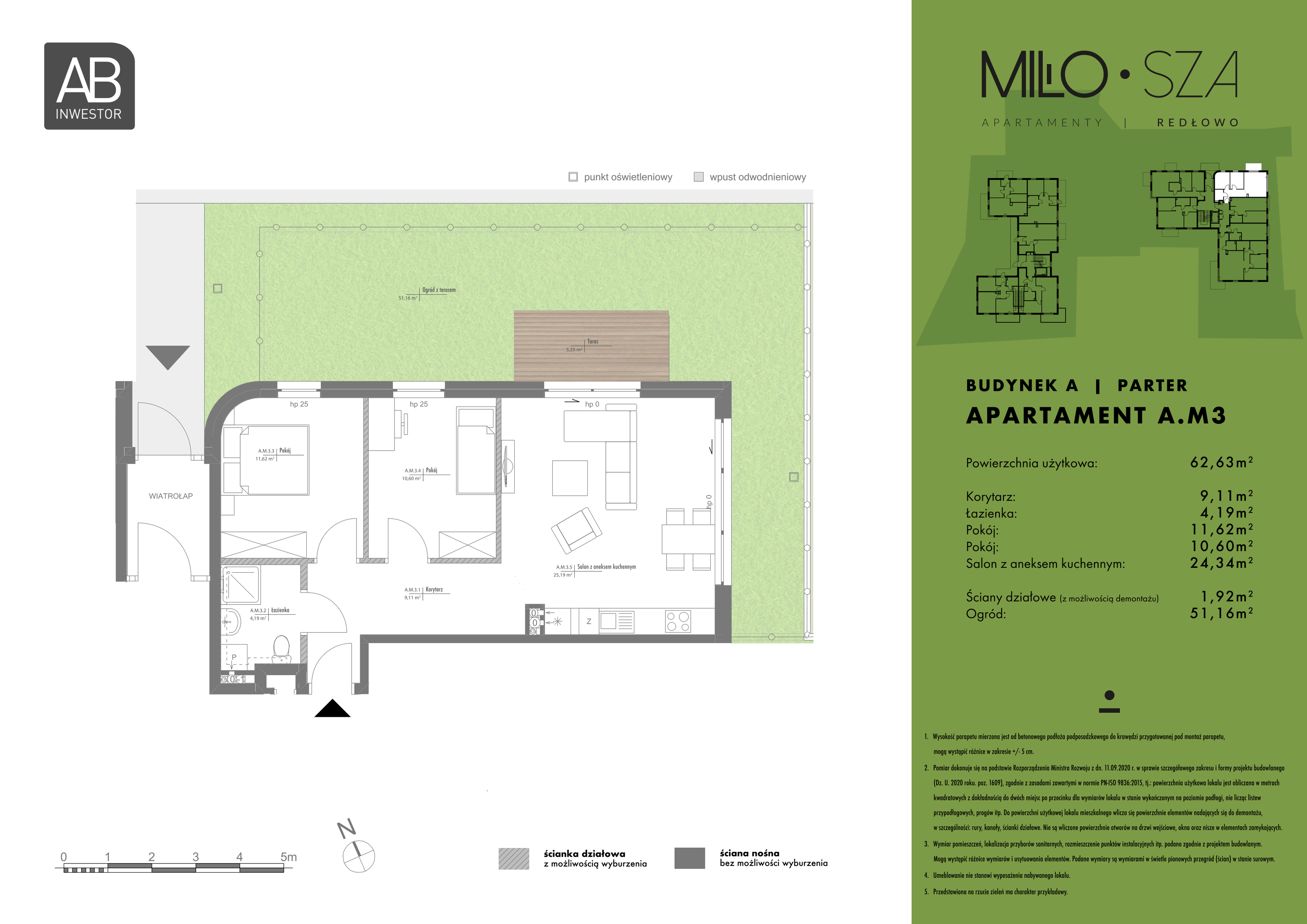 Mieszkanie 62,63 m², parter, oferta nr A3, MiłoSza, Gdynia, Redłowo, ul. Czesława Miłosza-idx