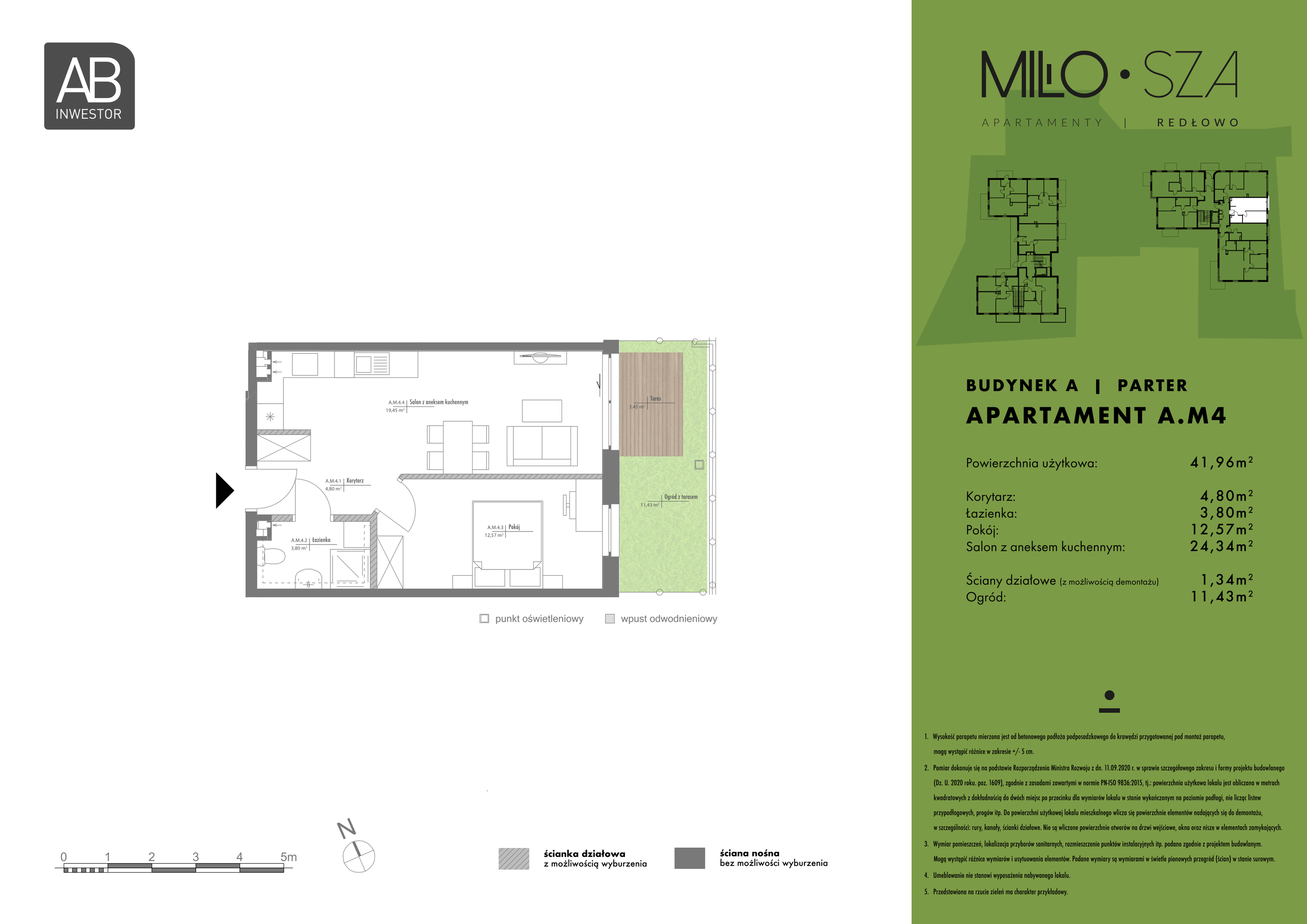 Mieszkanie 41,96 m², parter, oferta nr A4, MiłoSza, Gdynia, Redłowo, ul. Czesława Miłosza-idx