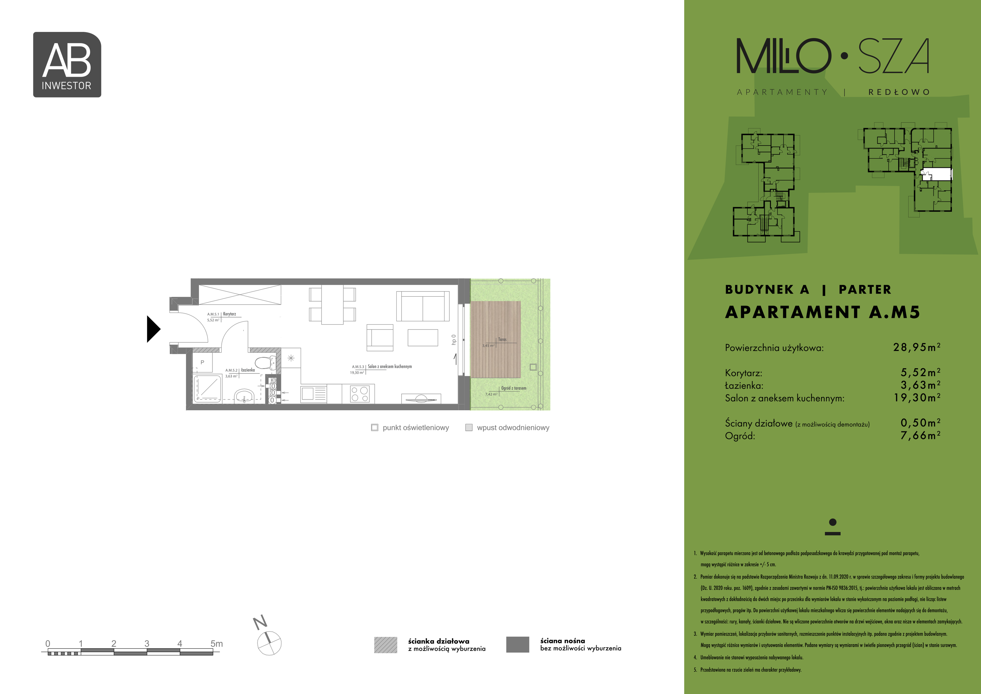 Mieszkanie 28,95 m², parter, oferta nr A5, MiłoSza, Gdynia, Redłowo, ul. Czesława Miłosza-idx