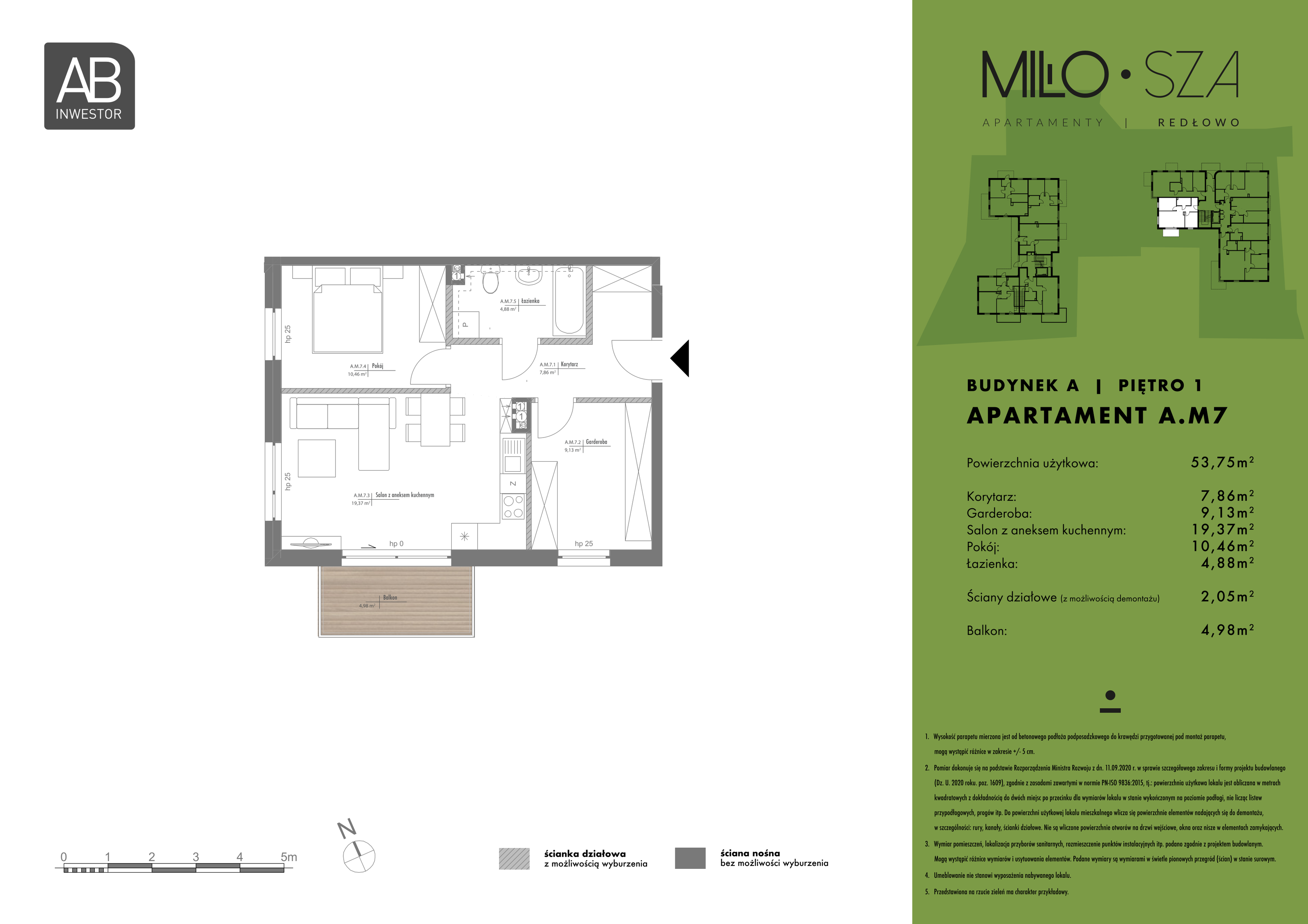 Apartament 53,75 m², piętro 1, oferta nr A7, MiłoSza, Gdynia, Redłowo, ul. Czesława Miłosza-idx