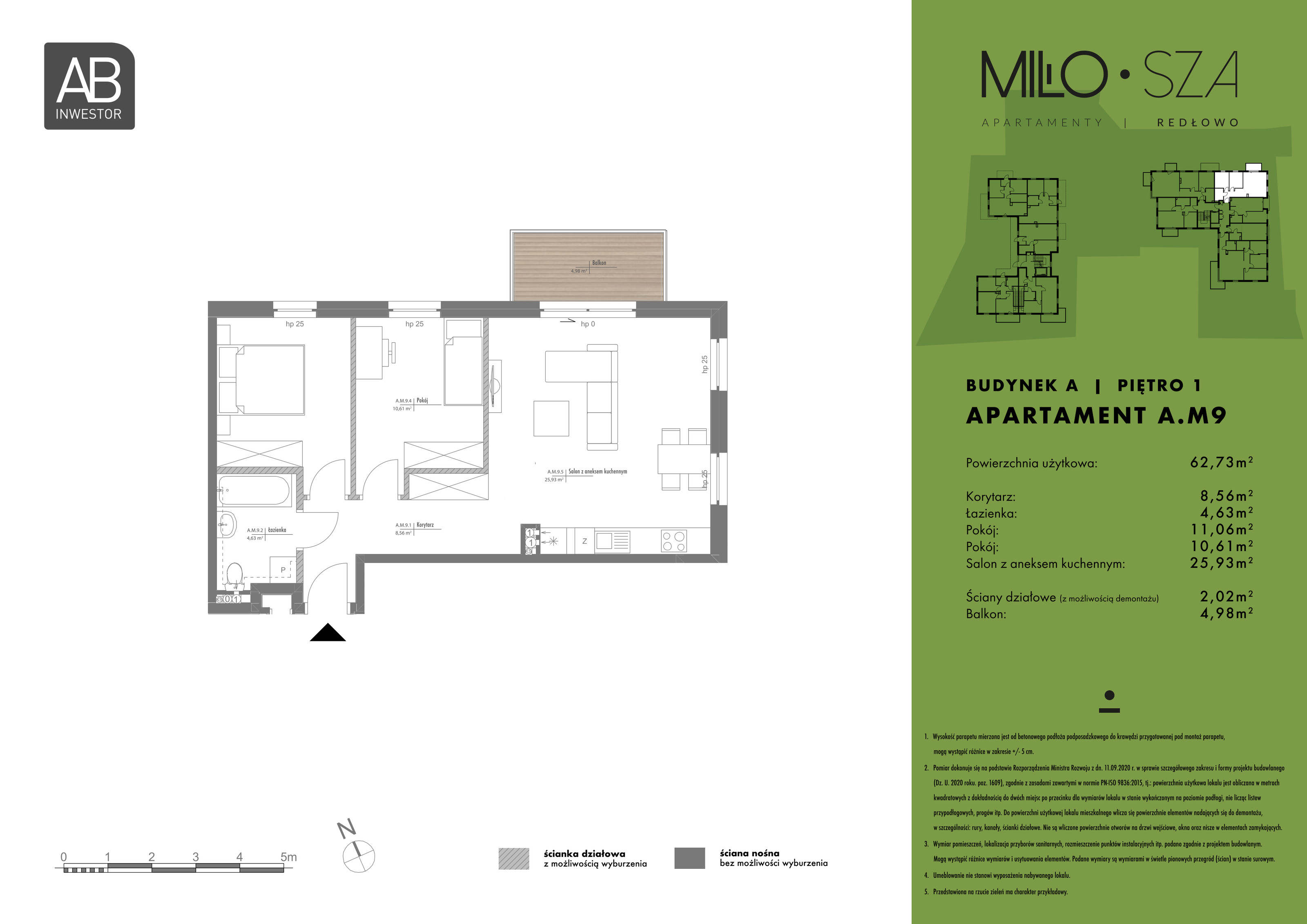 Apartament 62,73 m², piętro 1, oferta nr A9, MiłoSza, Gdynia, Redłowo, ul. Czesława Miłosza-idx