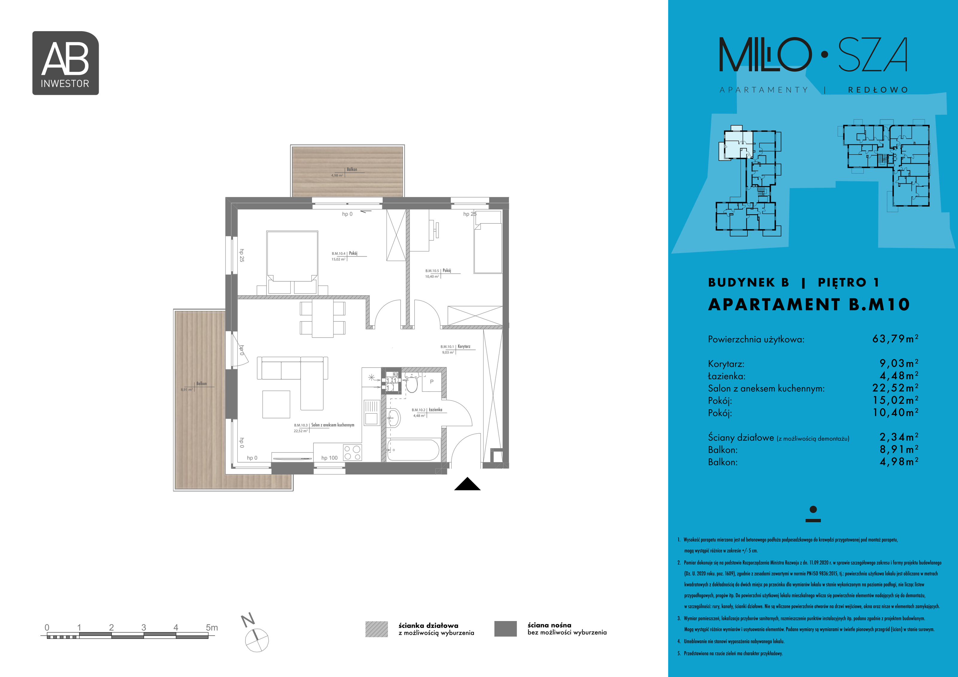 Apartament 63,79 m², piętro 1, oferta nr B10, MiłoSza, Gdynia, Redłowo, ul. Czesława Miłosza-idx