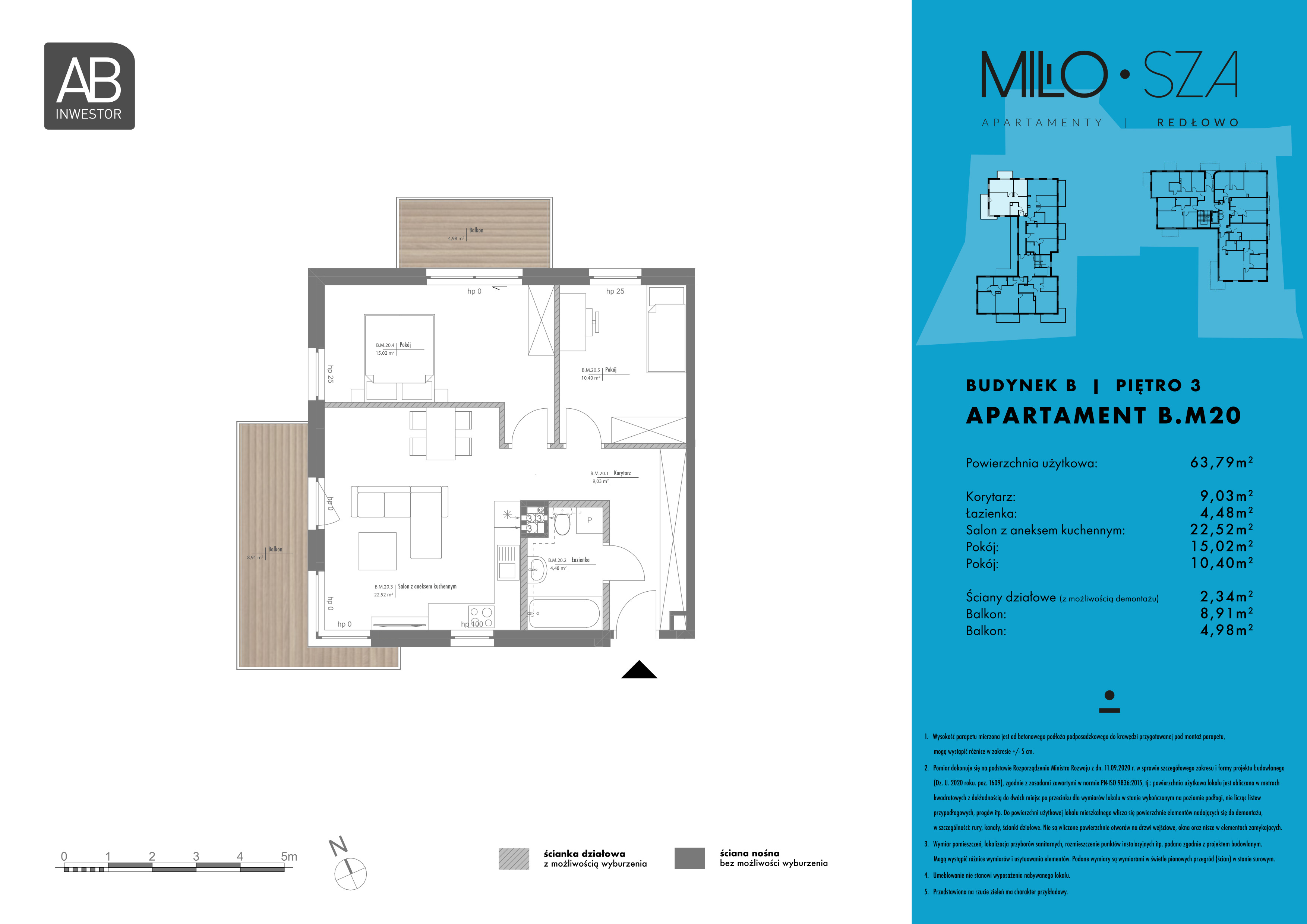 Mieszkanie 59,88 m², piętro 3, oferta nr B17, MiłoSza, Gdynia, Redłowo, ul. Czesława Miłosza-idx