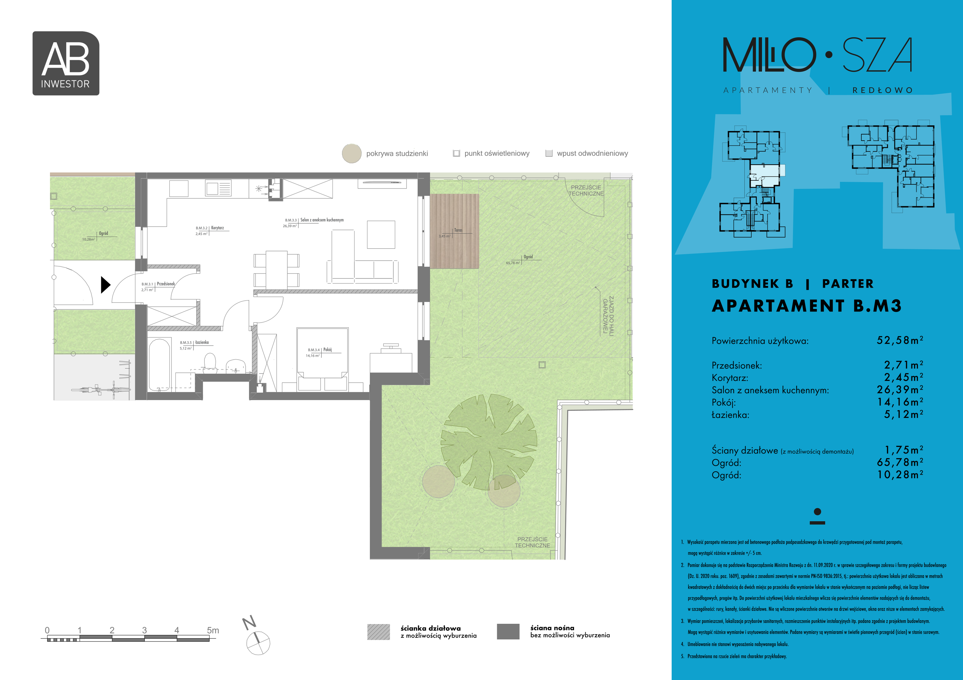 Mieszkanie 52,58 m², parter, oferta nr B3, MiłoSza, Gdynia, Redłowo, ul. Czesława Miłosza-idx