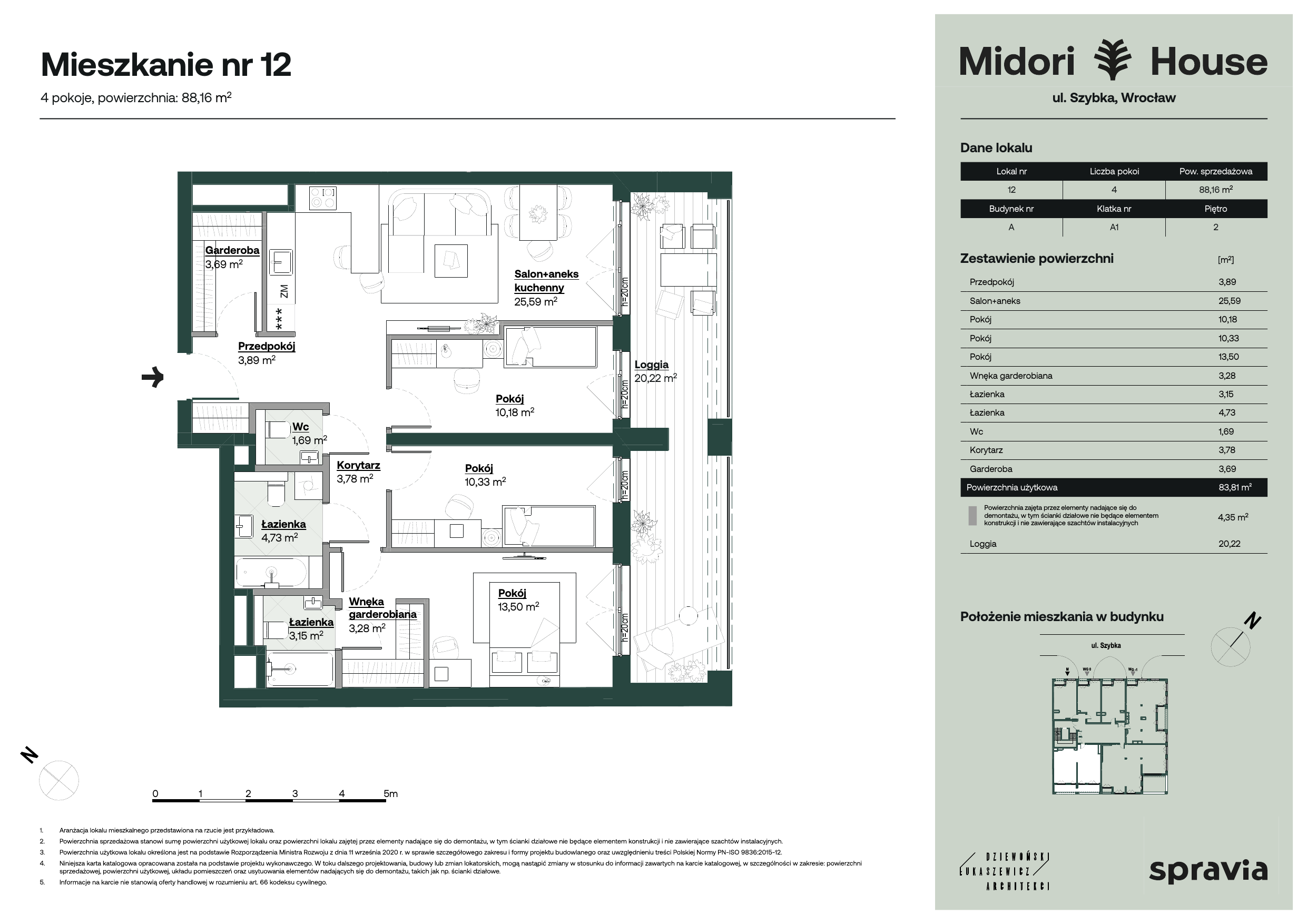 Mieszkanie 88,16 m², piętro 2, oferta nr 12, Midori House, Wrocław, Przedmieście Oławskie, ul. Szybka 9-idx