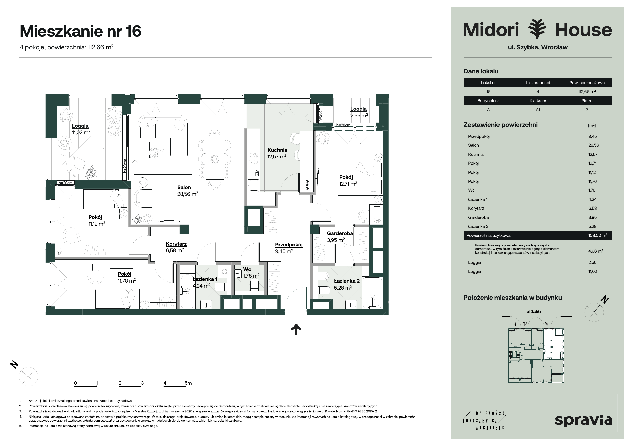 Mieszkanie 112,66 m², piętro 3, oferta nr 16, Midori House, Wrocław, Przedmieście Oławskie, ul. Szybka 9-idx