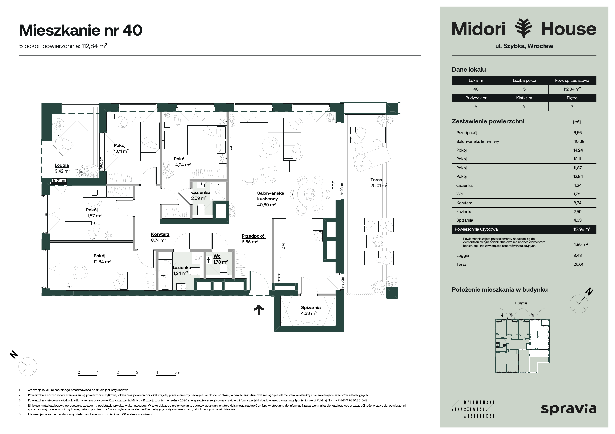 Mieszkanie 122,84 m², piętro 7, oferta nr 40, Midori House, Wrocław, Przedmieście Oławskie, ul. Szybka 9-idx