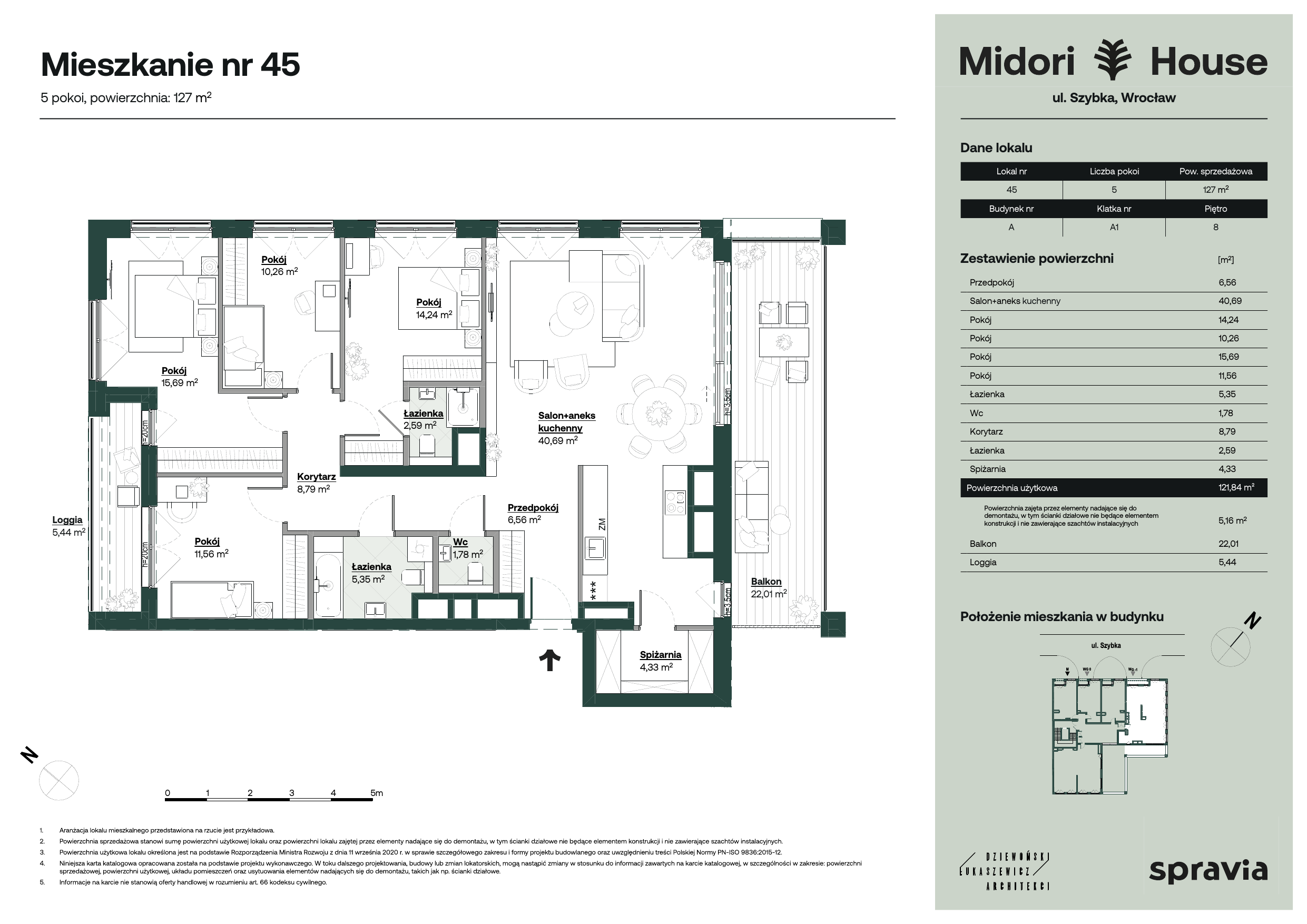 Mieszkanie 127,00 m², piętro 8, oferta nr 45, Midori House, Wrocław, Przedmieście Oławskie, ul. Szybka 9-idx