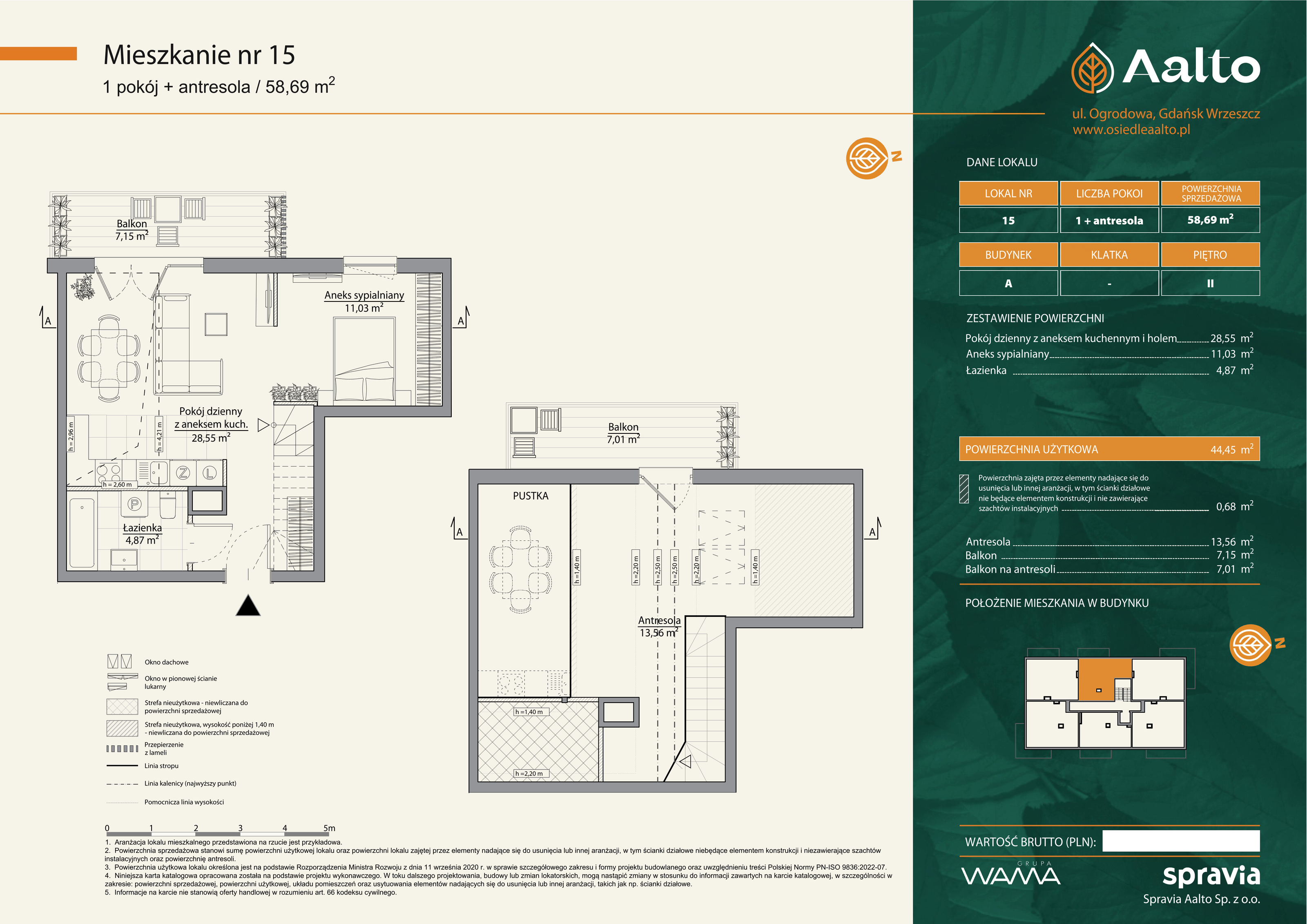 Mieszkanie 58,69 m², piętro 2, oferta nr A-15, Aalto, Gdańsk, Wrzeszcz, ul. Ogrodowa-idx