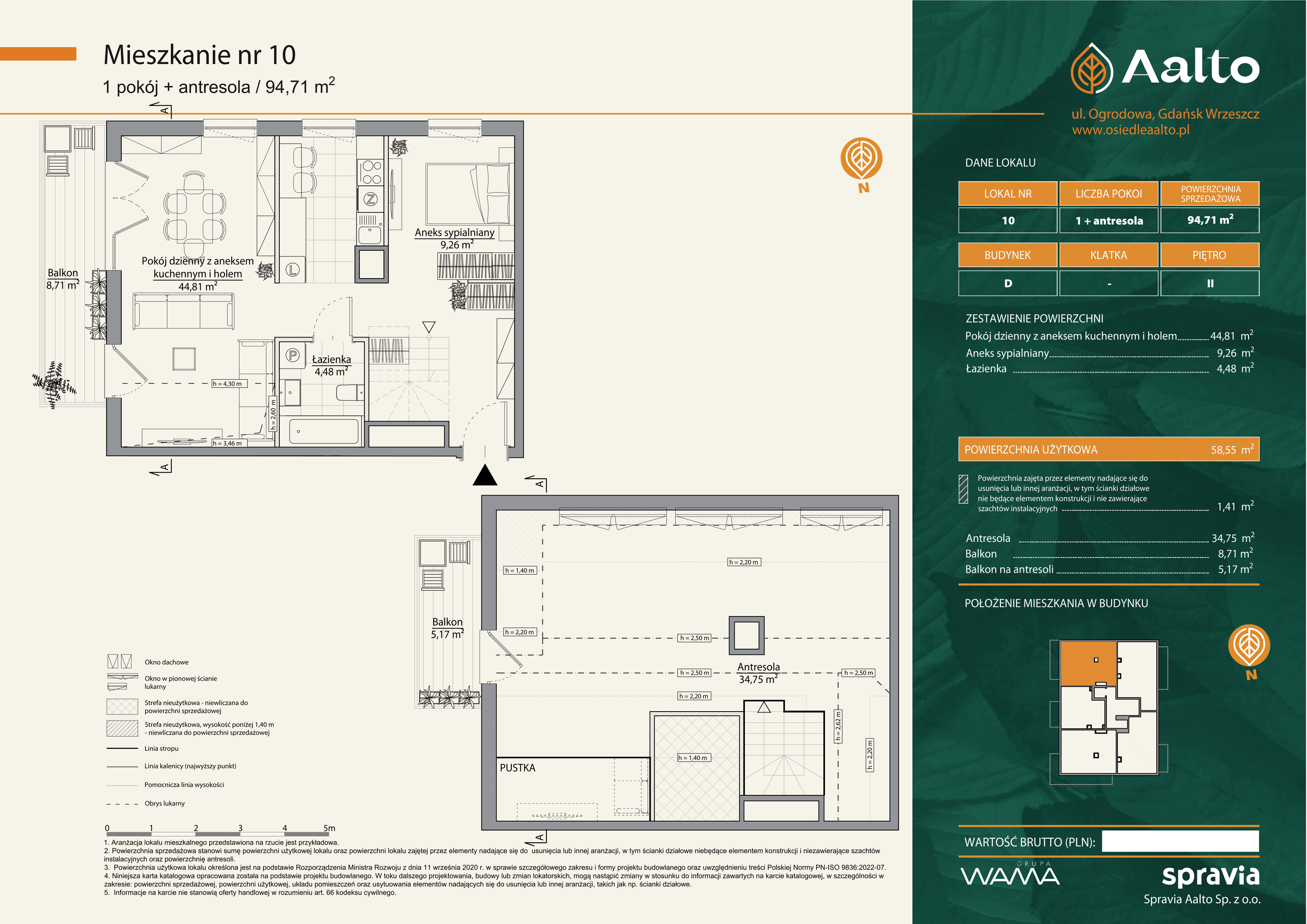 Mieszkanie 94,71 m², piętro 2, oferta nr D-10, Aalto, Gdańsk, Wrzeszcz, ul. Ogrodowa-idx