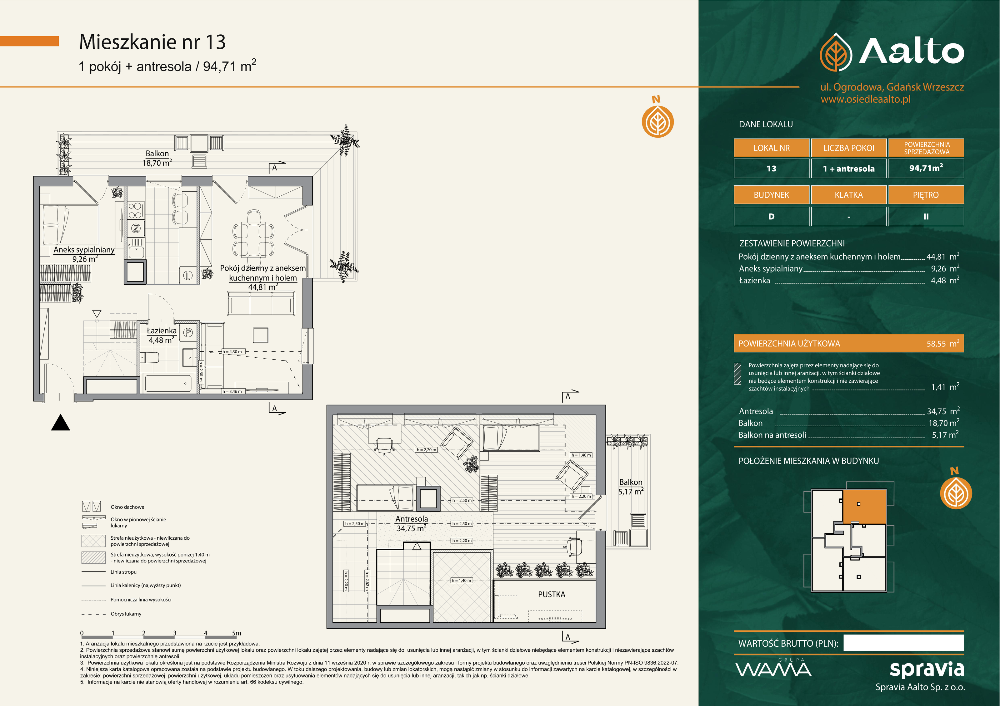 Mieszkanie 94,71 m², piętro 2, oferta nr D-13, Aalto, Gdańsk, Wrzeszcz, ul. Ogrodowa-idx