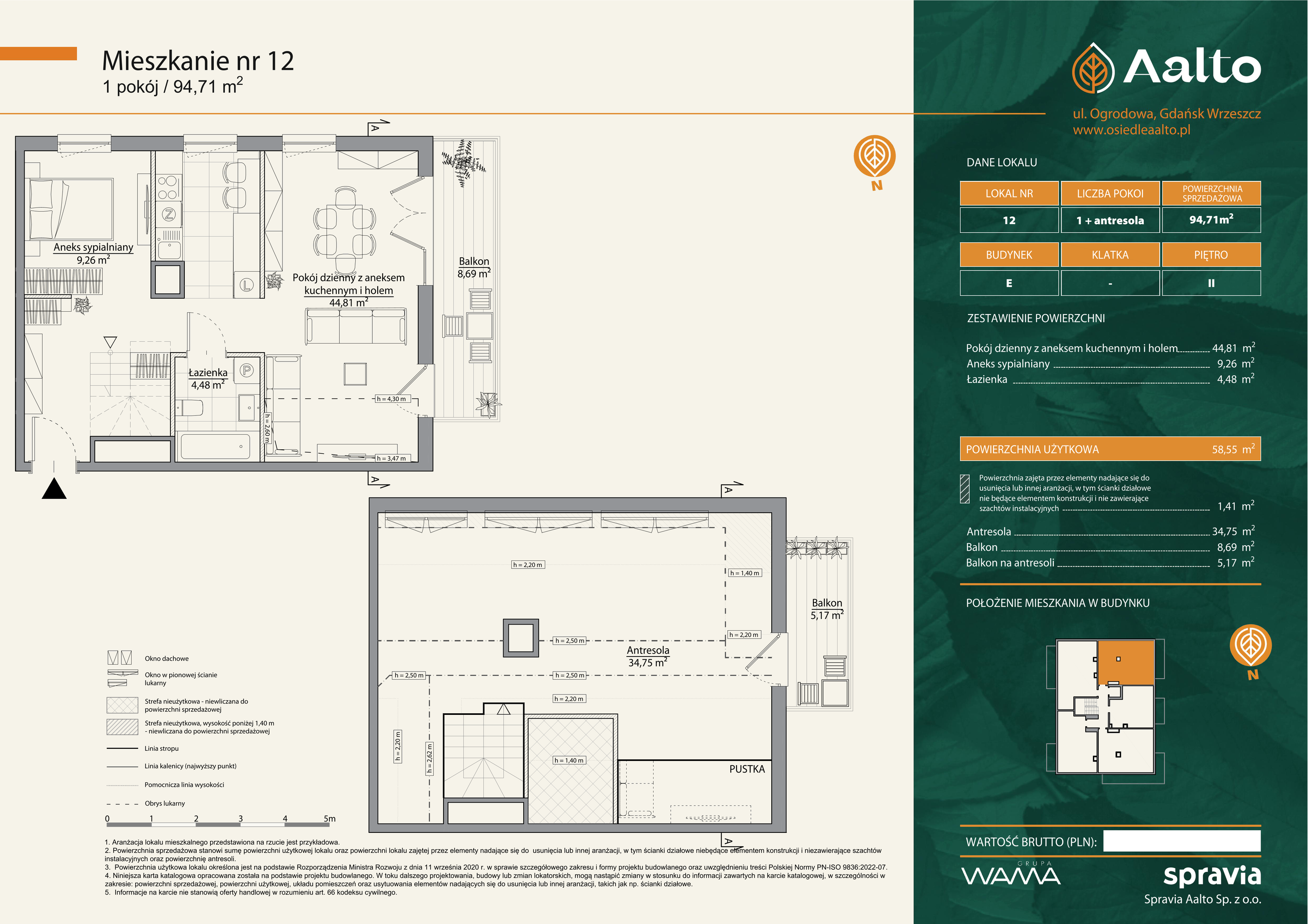 Mieszkanie 94,71 m², piętro 2, oferta nr E-12, Aalto, Gdańsk, Wrzeszcz, ul. Ogrodowa-idx