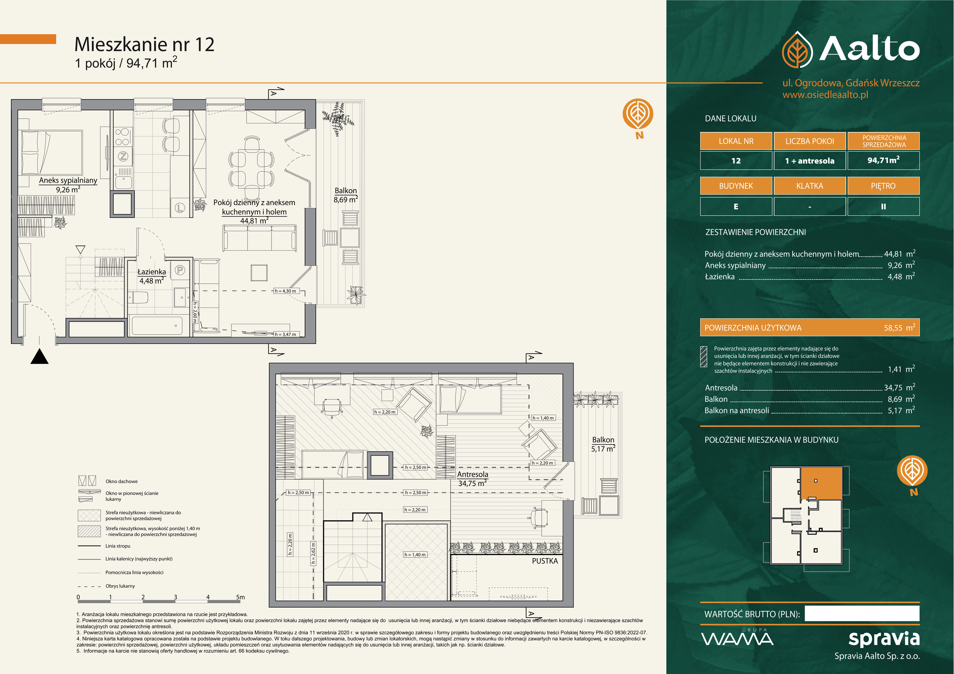 Mieszkanie 94,71 m², piętro 2, oferta nr E-12, Aalto, Gdańsk, Wrzeszcz, ul. Ogrodowa-idx