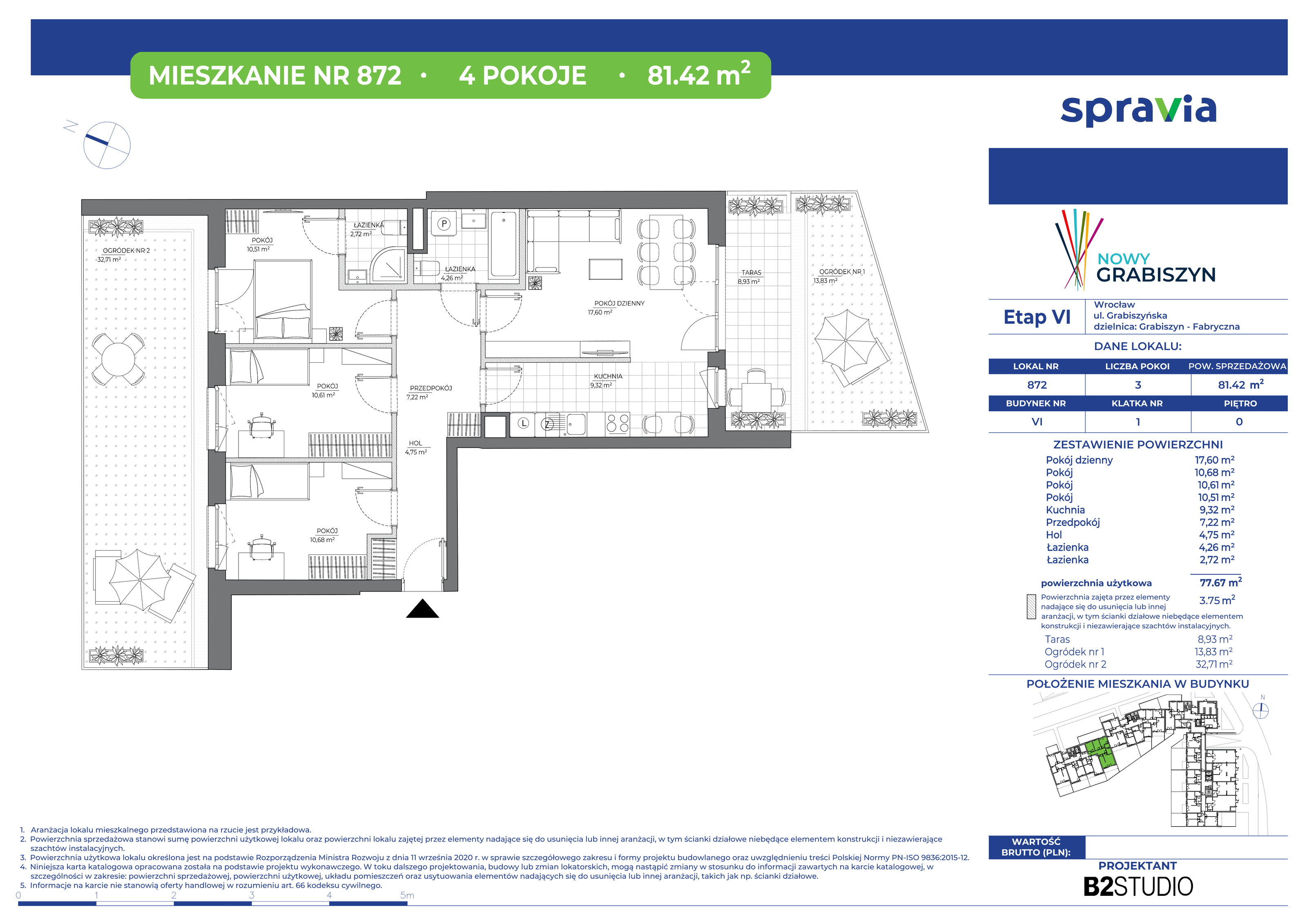 Mieszkanie 81,42 m², parter, oferta nr 872, Nowy Grabiszyn 6, Wrocław, Grabiszyn-Grabiszynek, Fabryczna, ul. Miedziana-idx