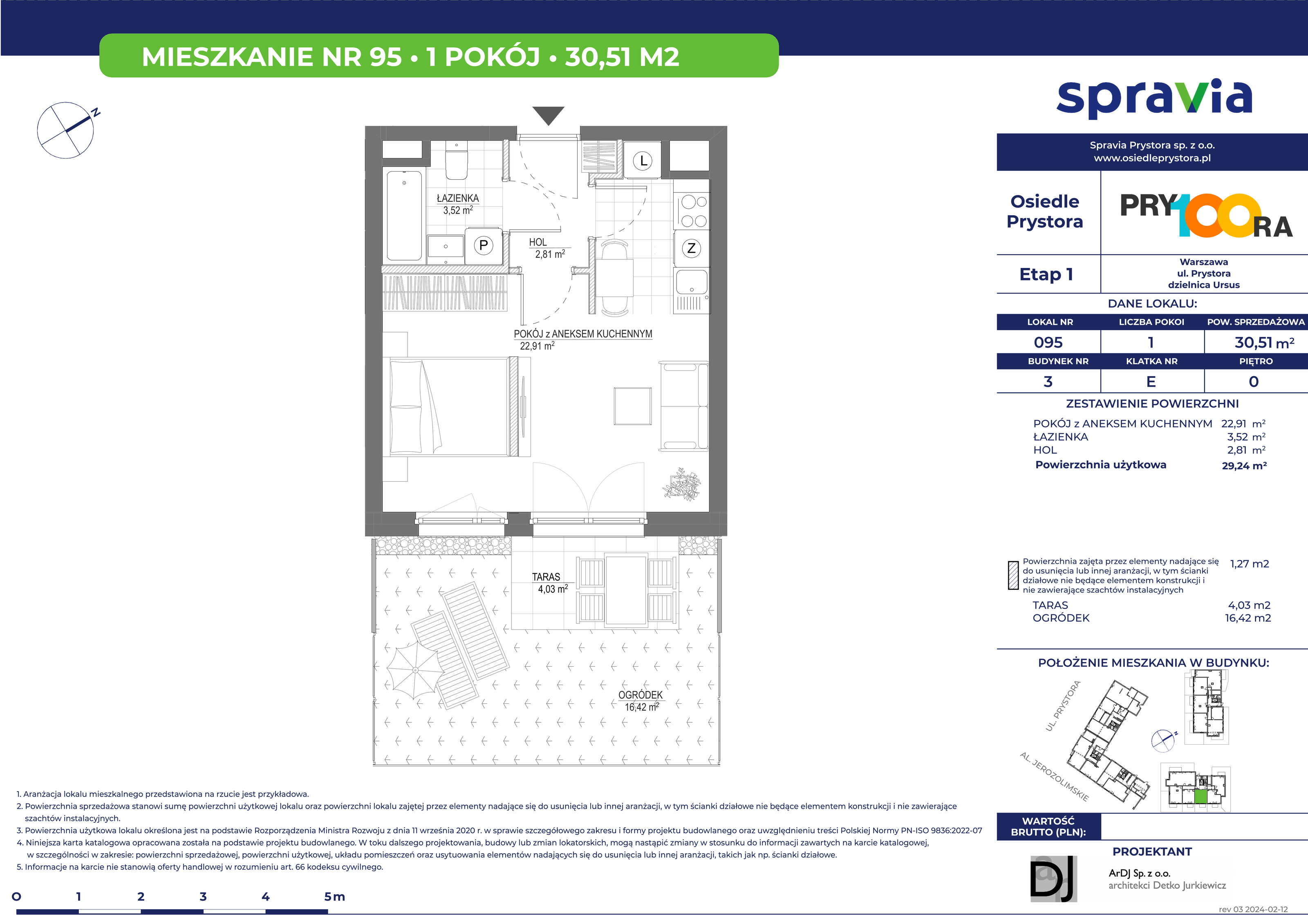 Mieszkanie 30,51 m², parter, oferta nr 95, Osiedle Prystora, Warszawa, Ursus, Skorosze, ul. Prystora-idx