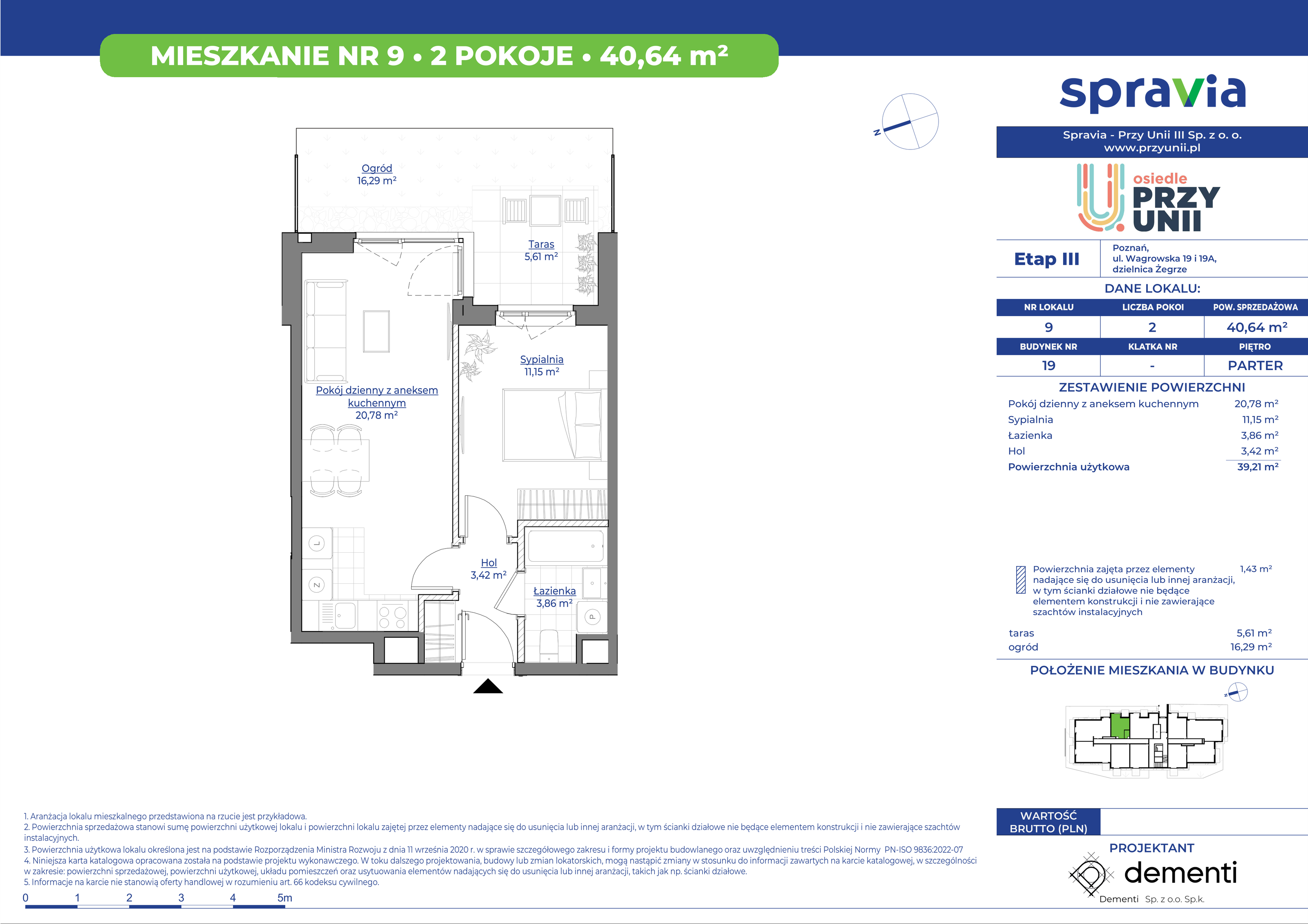 Mieszkanie 40,64 m², parter, oferta nr 19-9, Przy Unii, Poznań, Żegrze, ul. Wagrowska 19 i 19A-idx