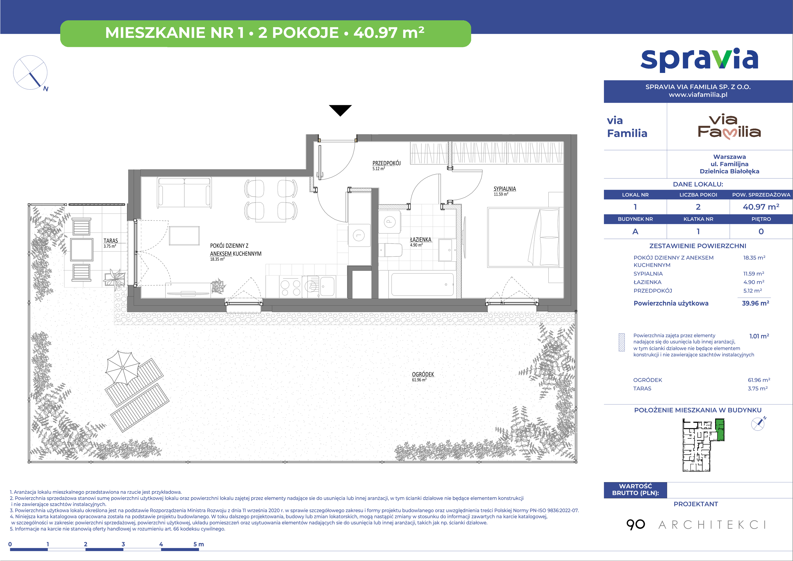 Mieszkanie 40,97 m², parter, oferta nr 1, Via Familia, Warszawa, Białołęka, Żerań, ul. Familijna 9-idx