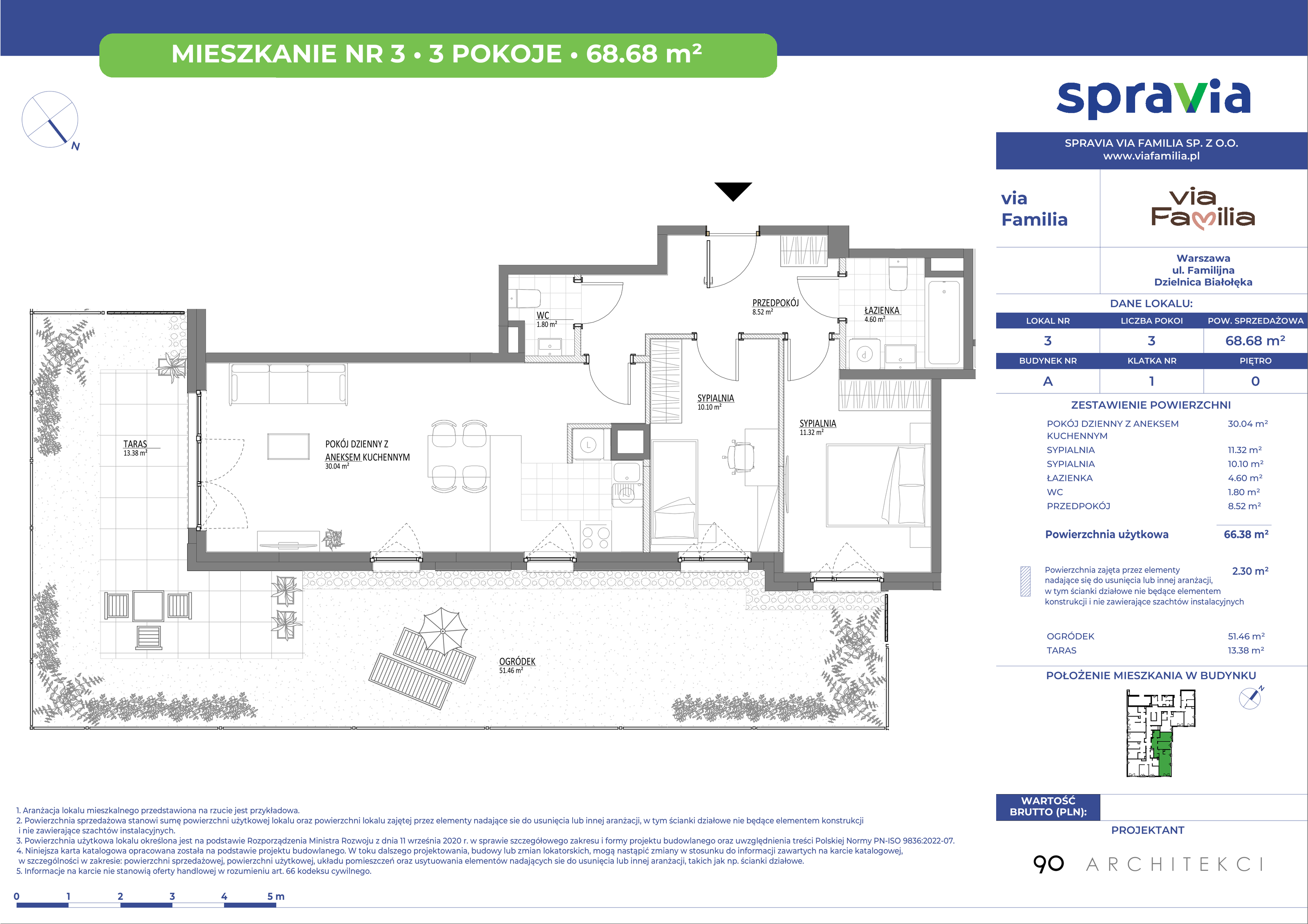 Mieszkanie 68,68 m², parter, oferta nr 3, Via Familia, Warszawa, Białołęka, Żerań, ul. Familijna 9-idx