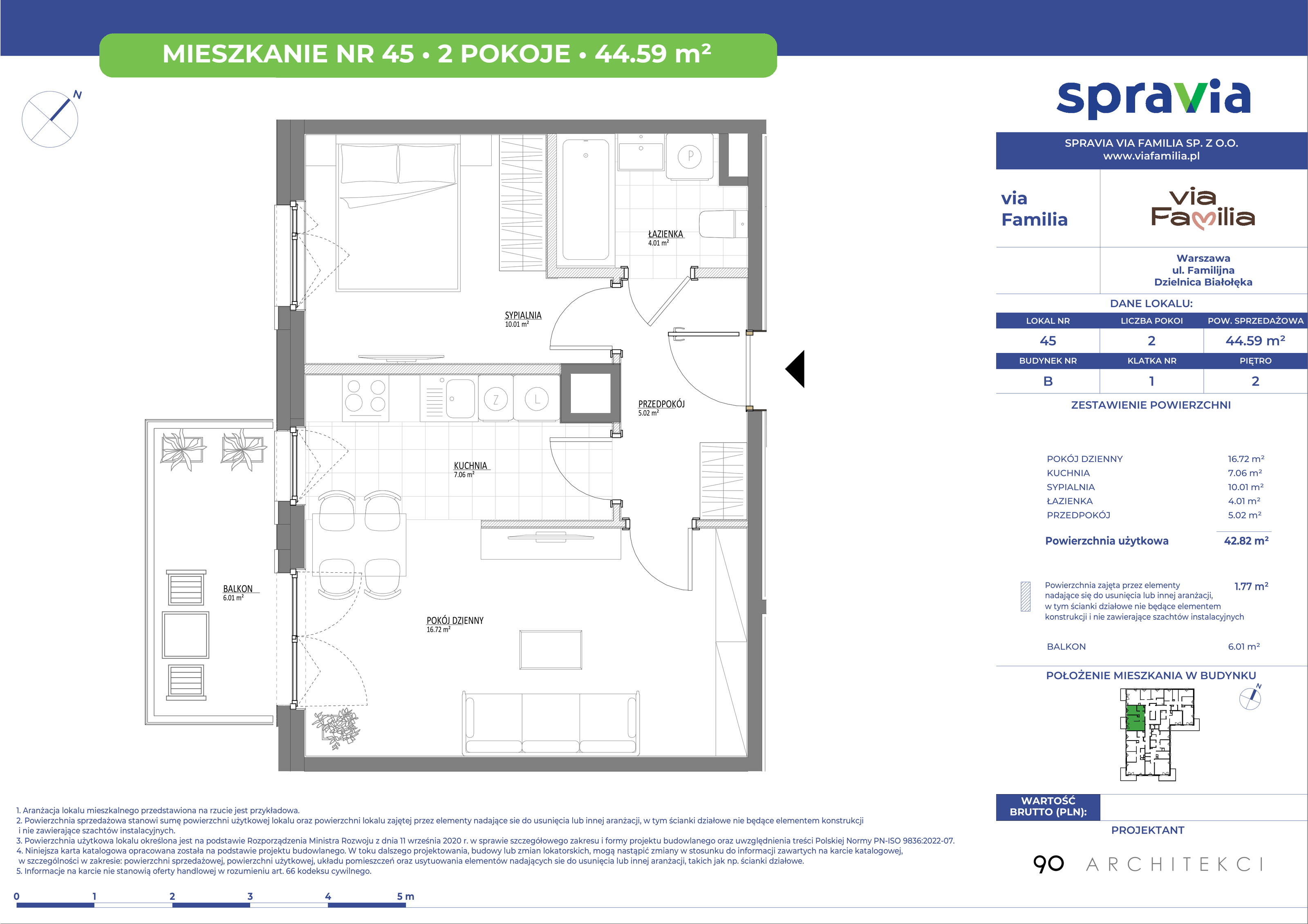 Mieszkanie 44,59 m², piętro 2, oferta nr 45, Via Familia, Warszawa, Białołęka, Żerań, ul. Familijna 9-idx