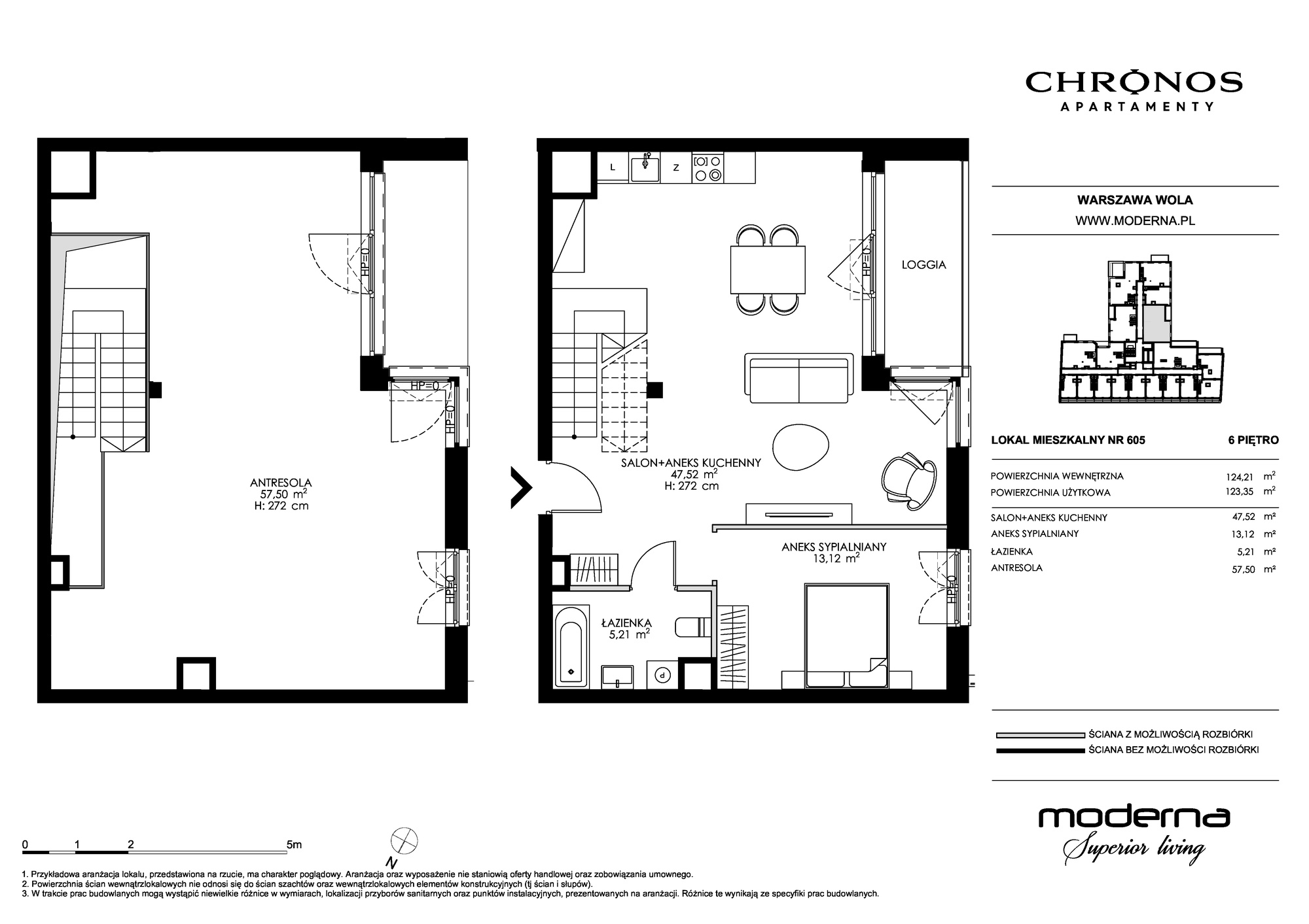 Apartament 123,35 m², piętro 6, oferta nr 605, Chronos na Woli, Warszawa, Wola, Mirów, Al. Solidarności 153-idx