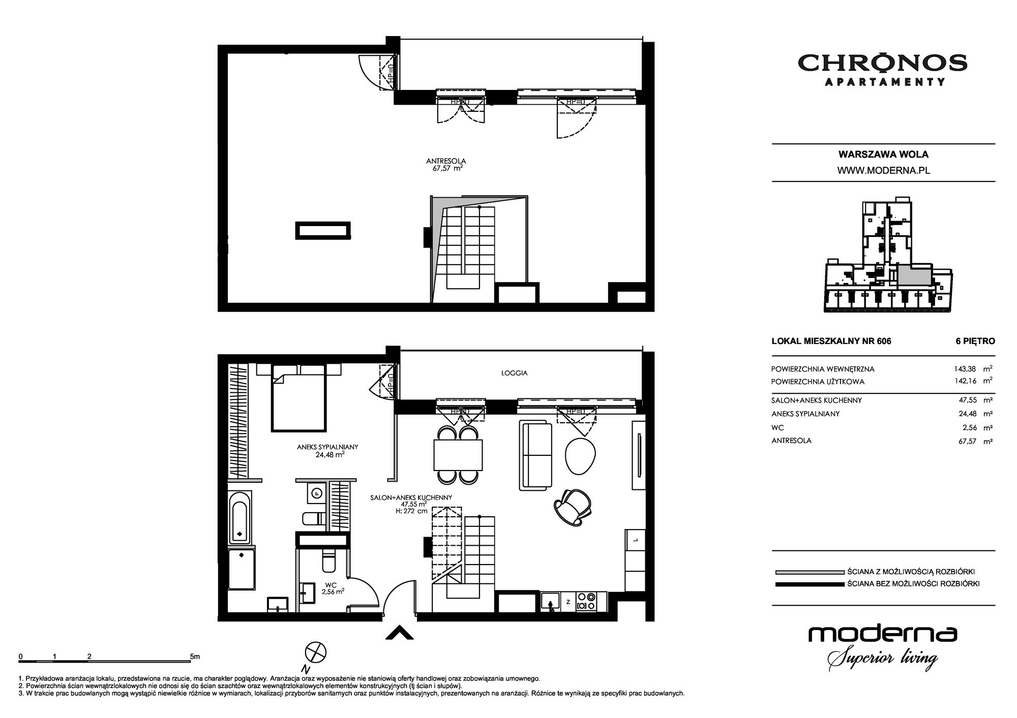 Apartament 142,16 m², piętro 6, oferta nr 606, Chronos na Woli, Warszawa, Wola, Mirów, Al. Solidarności 153-idx