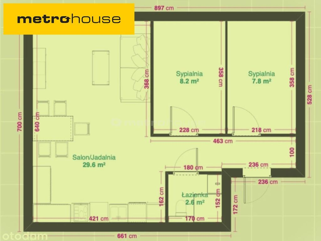 Mieszkanie 48,30 m², piętro 3, oferta nr , GAGO174, Zielona Góra, Ptasia-idx