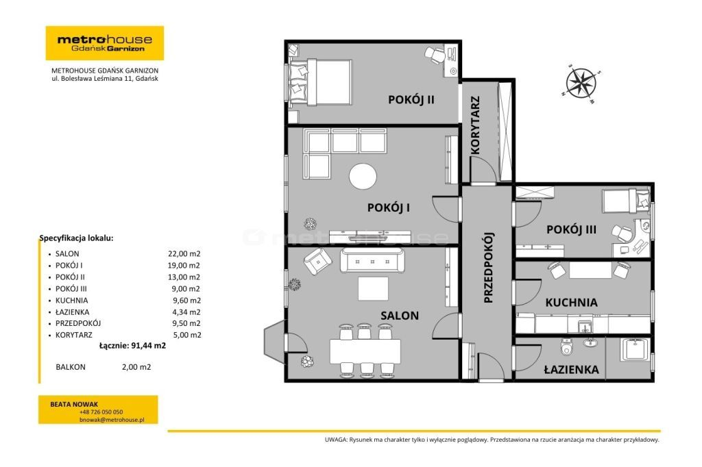 Apartament 91,44 m², piętro 1, oferta nr , SMVIDA130, Gdańsk, Wrzeszcz, Al. Grunwaldzka-idx