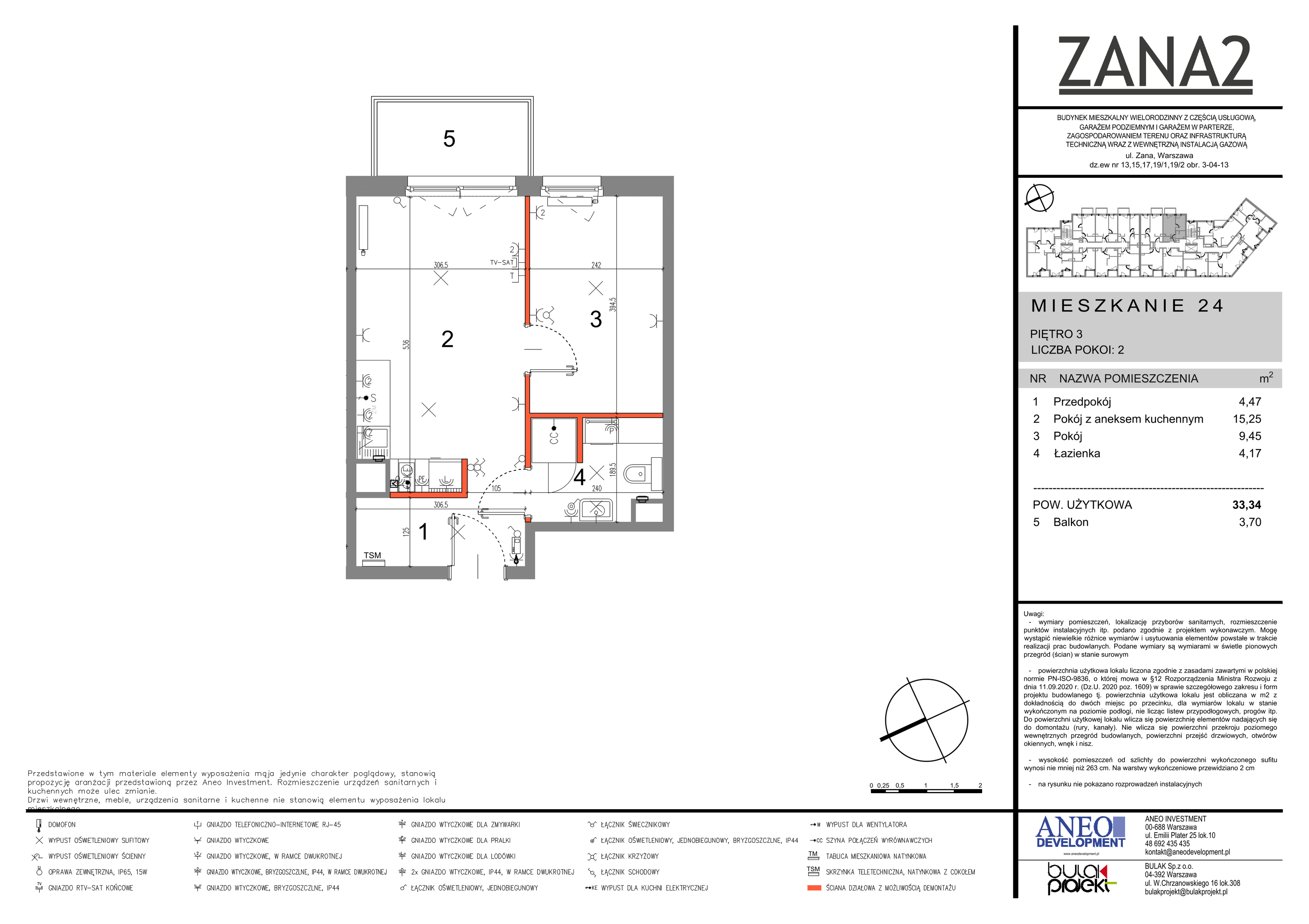 Mieszkanie 33,34 m², piętro 3, oferta nr 24, Zana 2, Warszawa, Praga Południe, Gocławek, ul. Tomasza Zana-idx