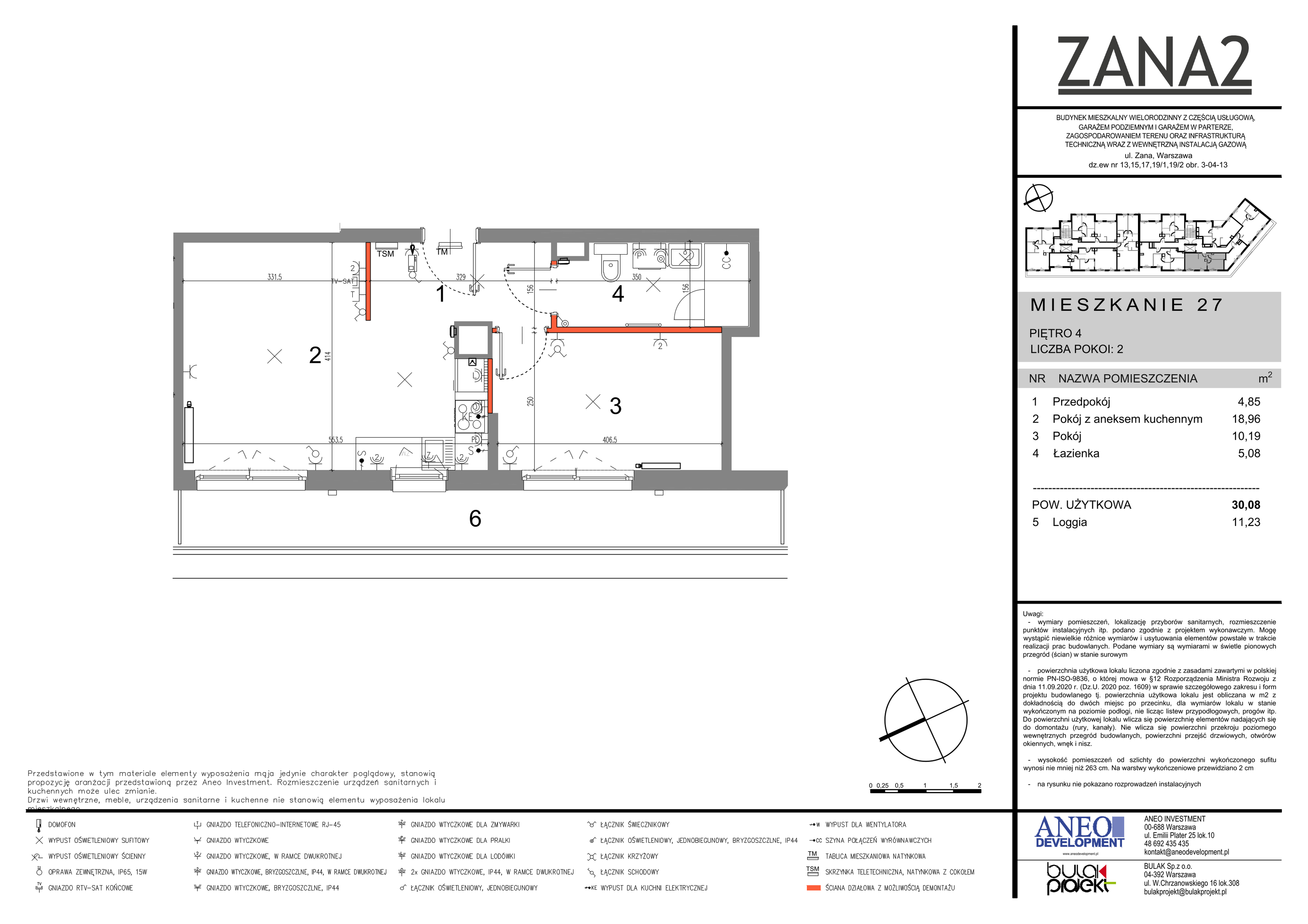 Mieszkanie 39,08 m², piętro 4, oferta nr 27, Zana 2, Warszawa, Praga Południe, Gocławek, ul. Tomasza Zana-idx