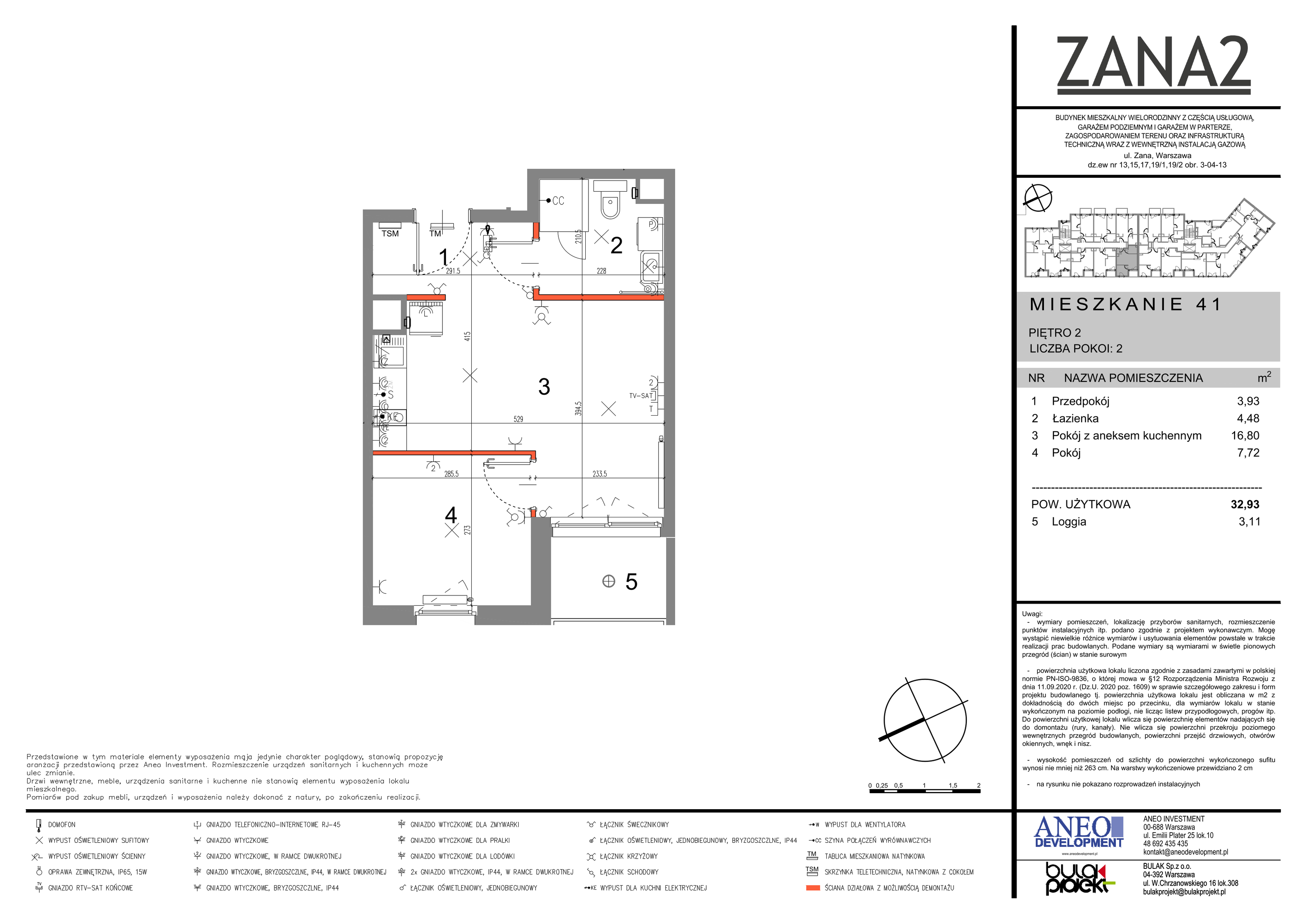 Mieszkanie 32,93 m², piętro 2, oferta nr 41, Zana 2, Warszawa, Praga Południe, Gocławek, ul. Tomasza Zana-idx