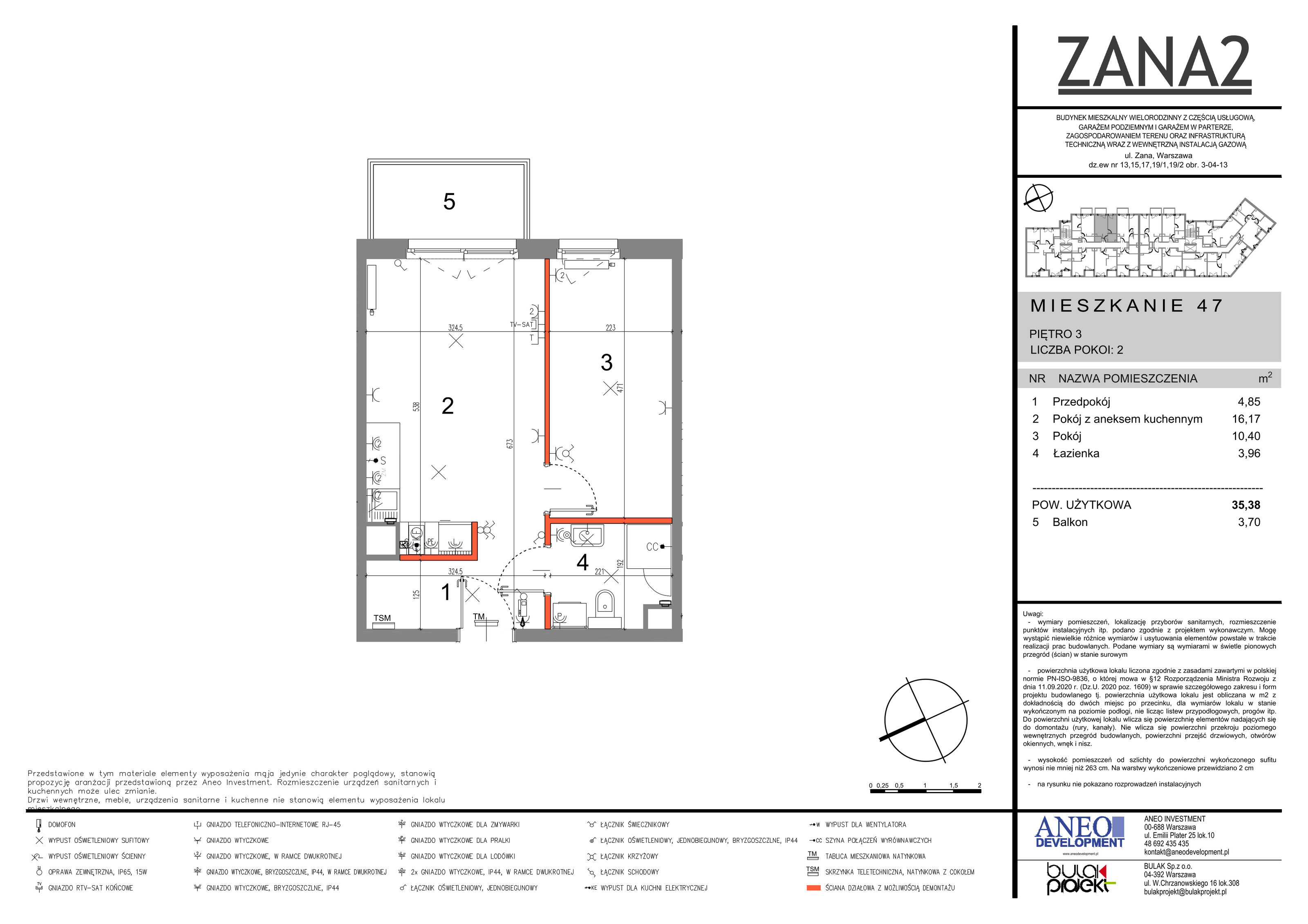 Mieszkanie 29,65 m², piętro 3, oferta nr 47, Zana 2, Warszawa, Praga Południe, Gocławek, ul. Tomasza Zana-idx