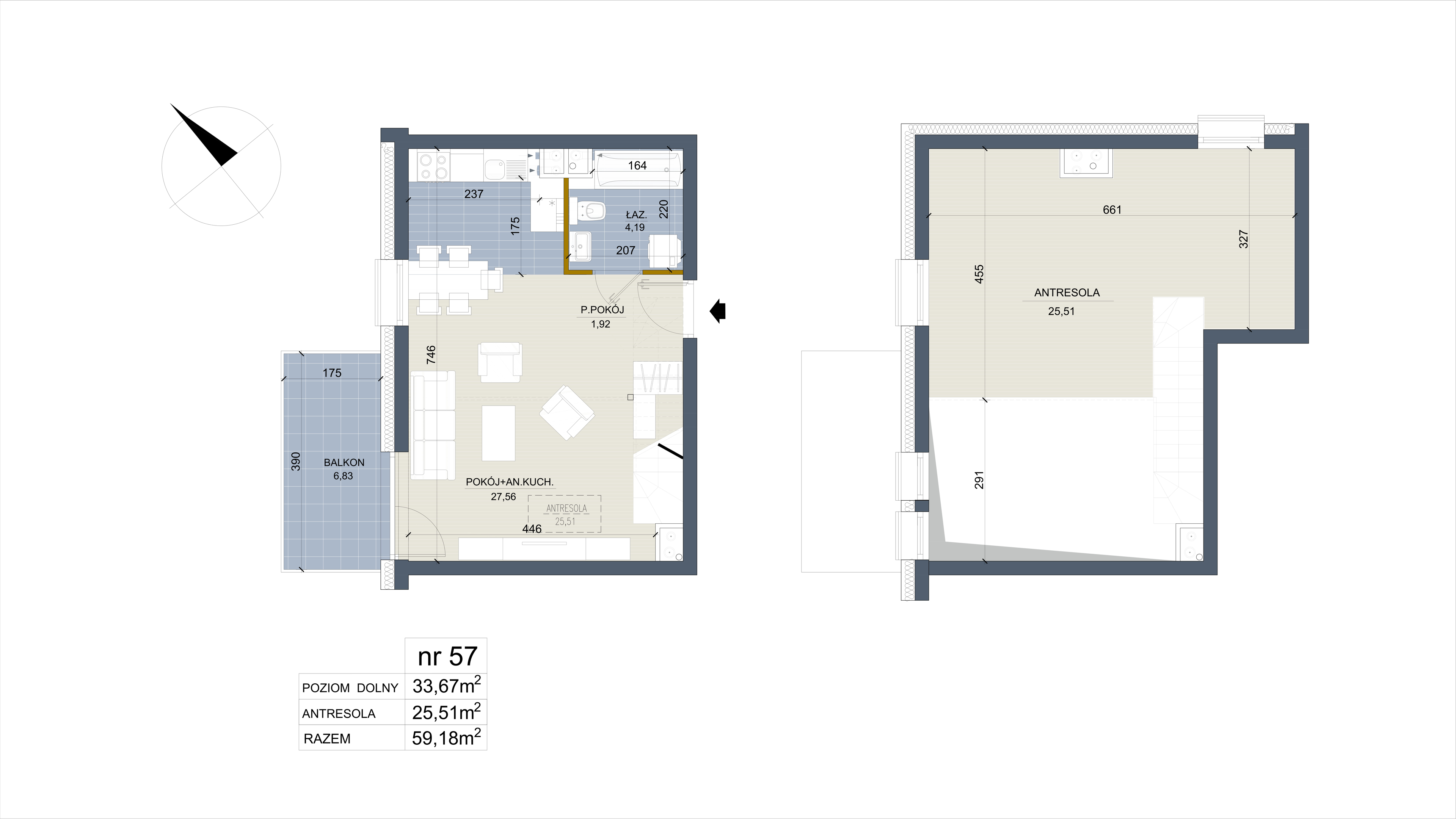 Apartament 33,67 m², piętro 4, oferta nr 57, Apartamenty Łąkowa, Białystok, Bojary, ul. Łąkowa 16-idx