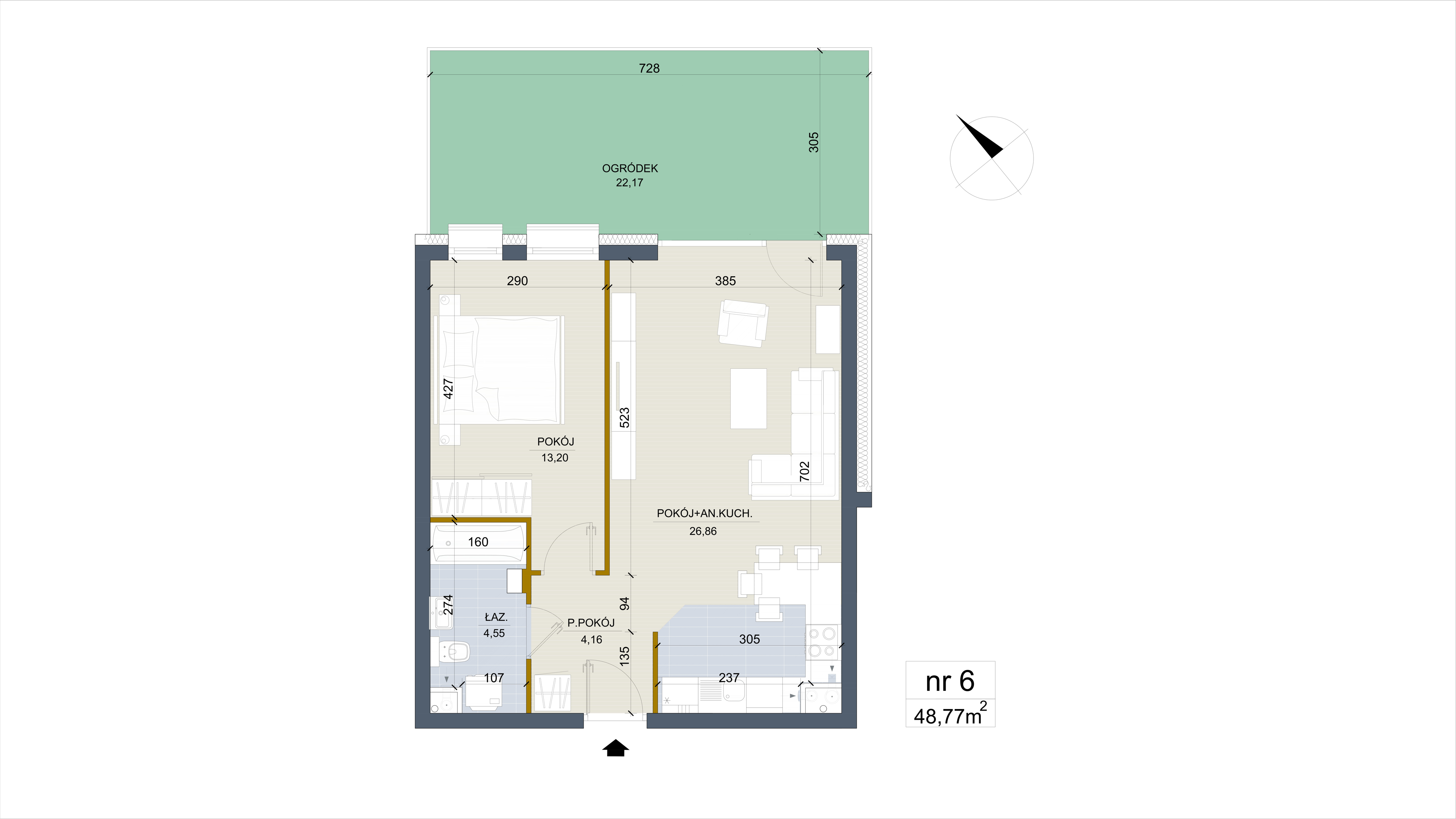 Apartament 48,77 m², parter, oferta nr 6, Apartamenty Łąkowa, Białystok, Bojary, ul. Łąkowa 16-idx