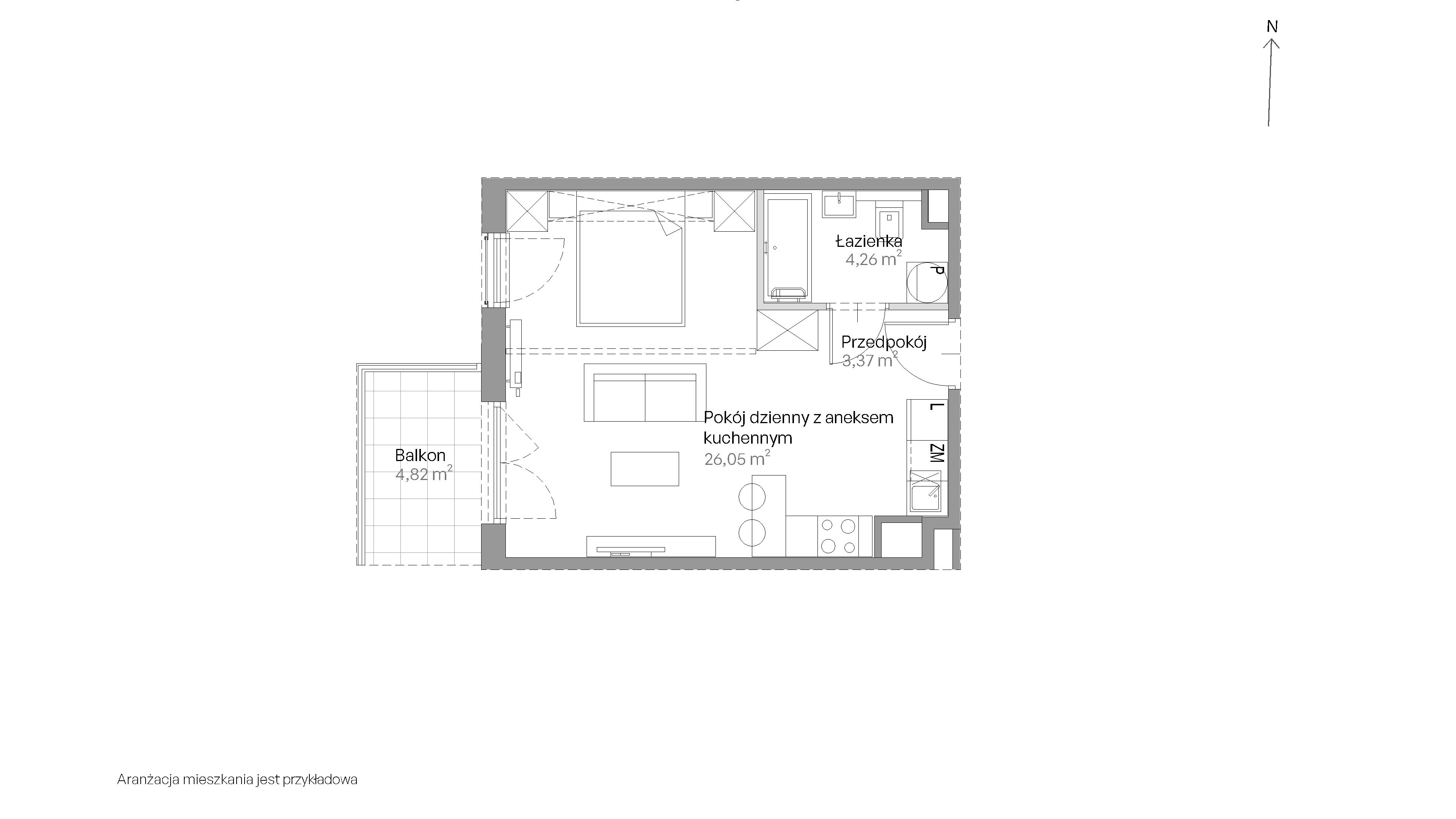 Mieszkanie 33,68 m², piętro 3, oferta nr E.022, Centralna Vita, Kraków, Czyżyny, ul. Romana Ciesielskiego-idx