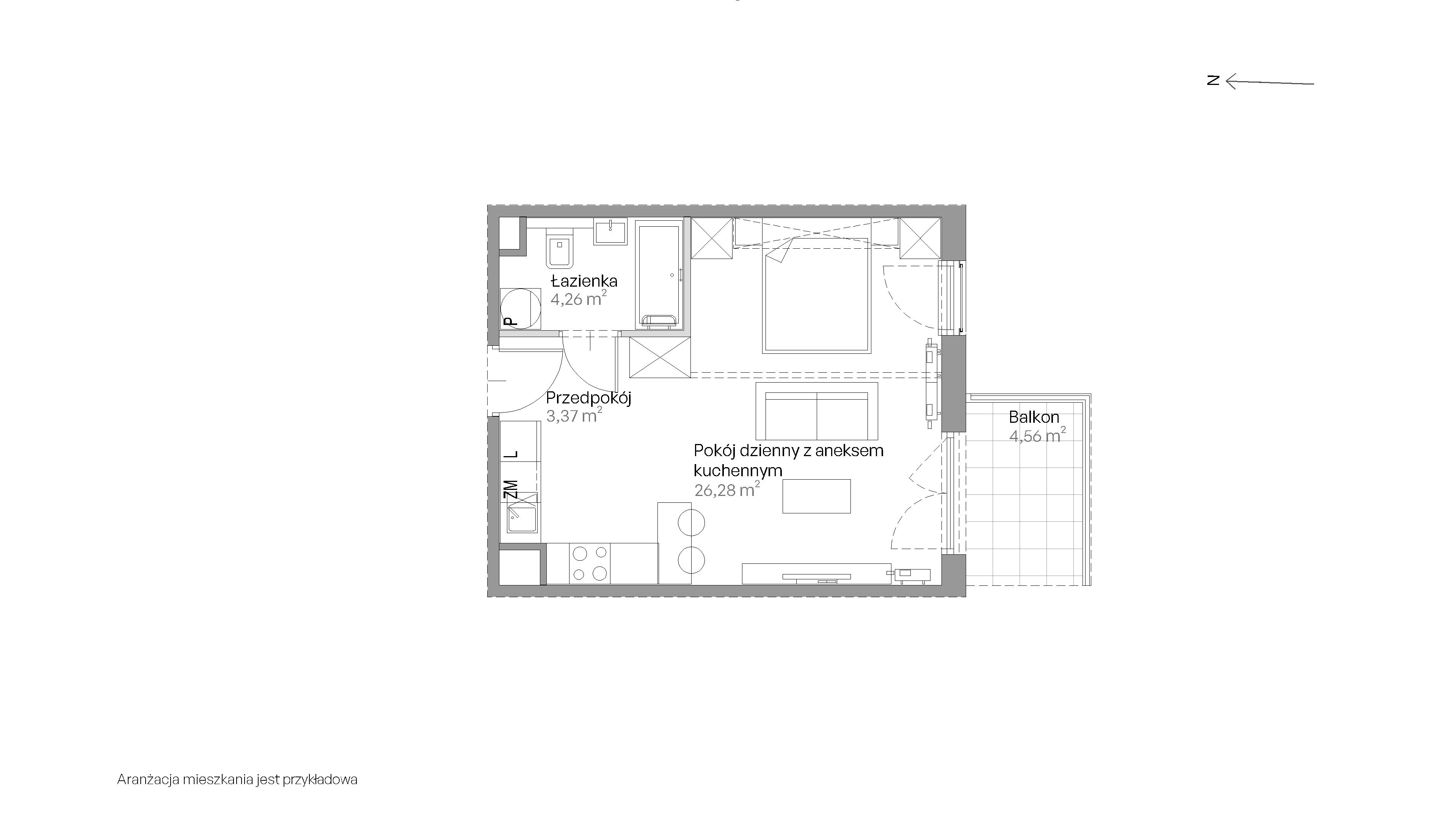 Mieszkanie 33,91 m², piętro 3, oferta nr E.263, Centralna Vita, Kraków, Czyżyny, ul. Romana Ciesielskiego-idx