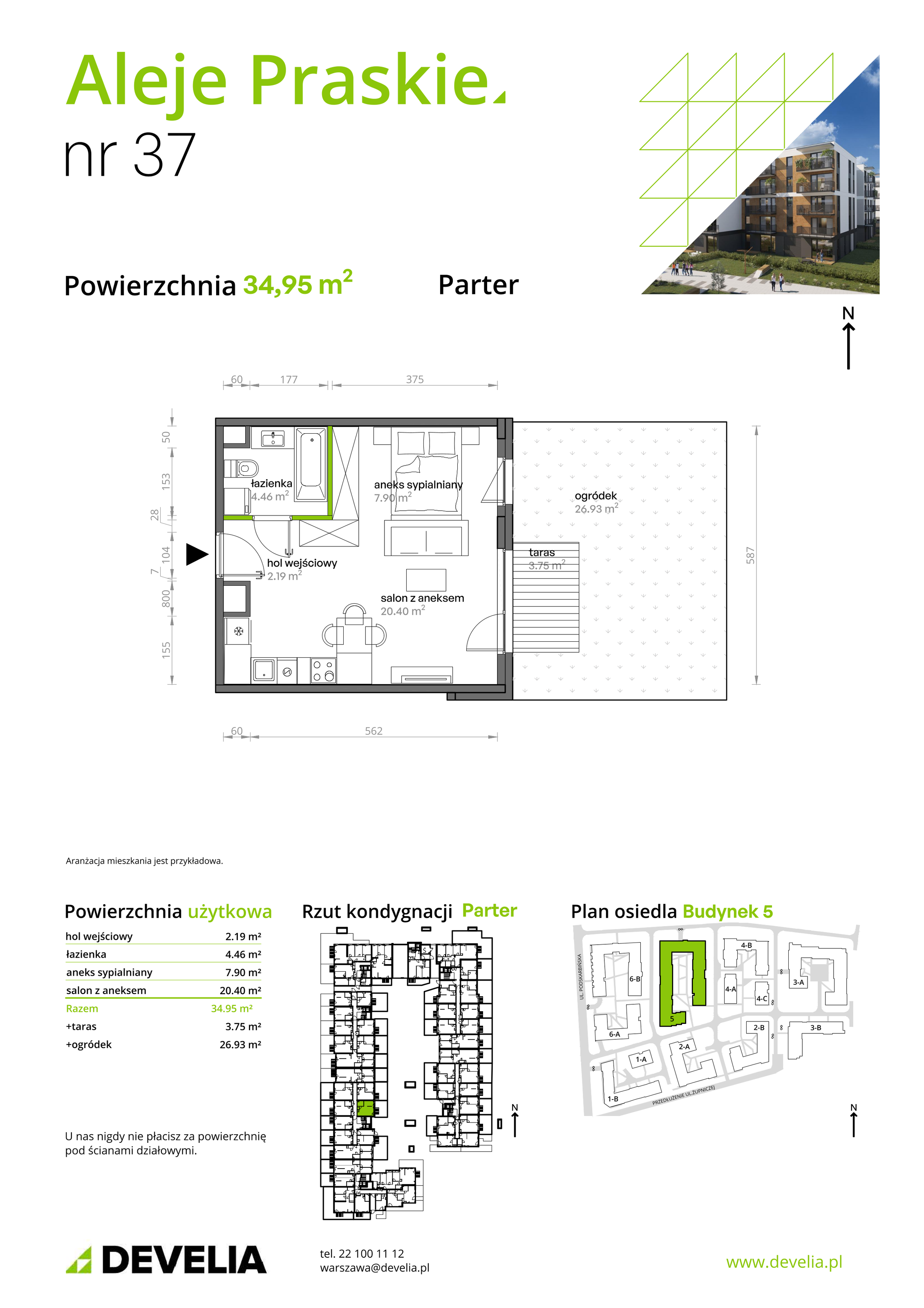 Mieszkanie 34,95 m², parter, oferta nr 037/5, Aleje Praskie, Warszawa, Praga Południe, Kamionek, ul. Podskarbińska 32/34-idx