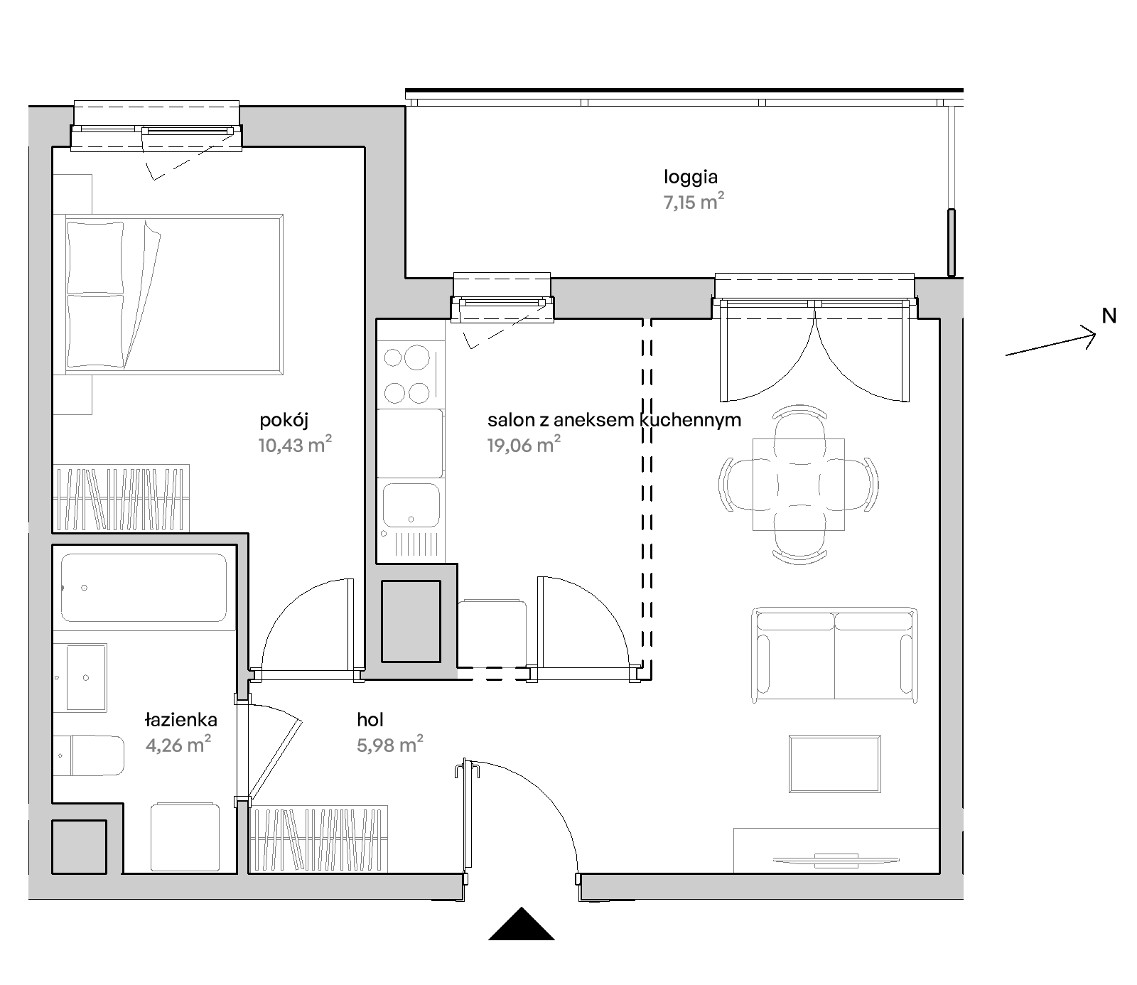 Mieszkanie 39,73 m², piętro 1, oferta nr A/01/015, Unii Lubelskiej Vita, Poznań, Nowe Miasto, Starołęka, ul. Unii Lubelskiej 10-idx