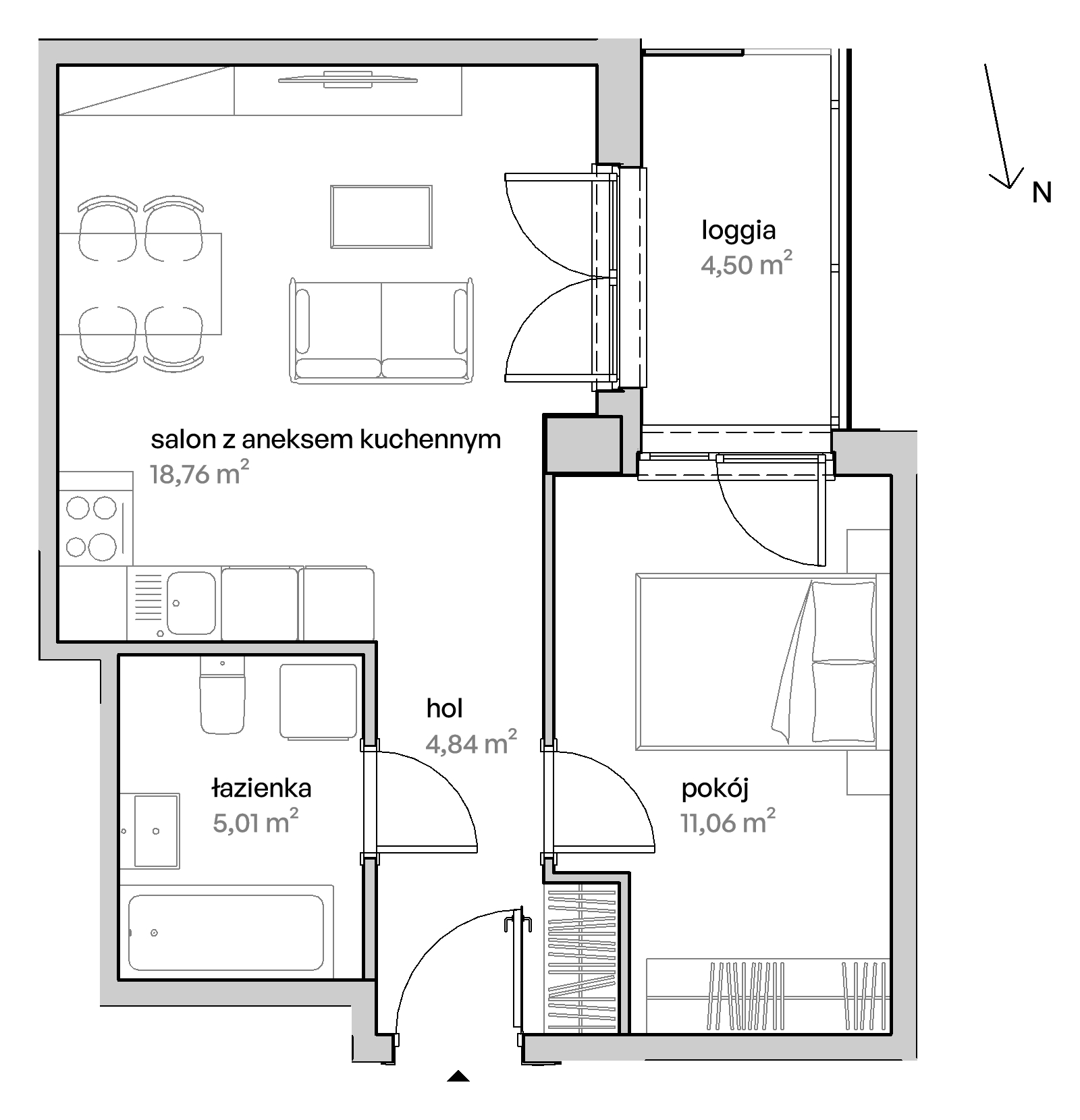 Mieszkanie 39,67 m², piętro 7, oferta nr A/07/094 , Unii Lubelskiej Vita, Poznań, Nowe Miasto, Starołęka, ul. Unii Lubelskiej 10-idx